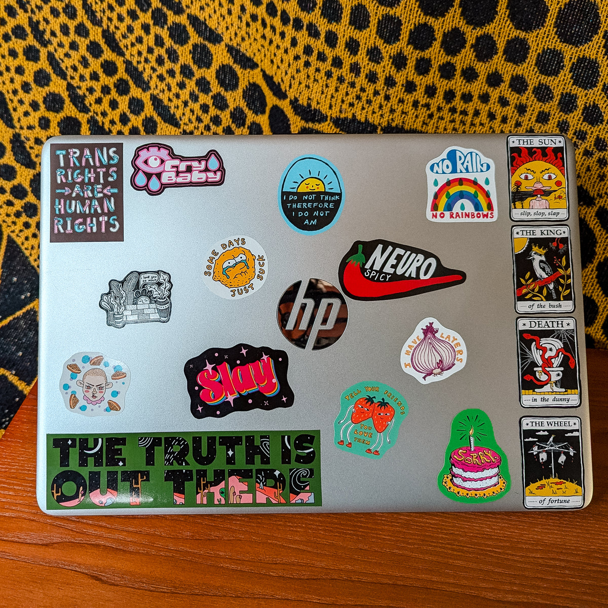 Sticker set with an assortment of illustrated stickers including tarot cards and a rainbow by Lonely Kids Club