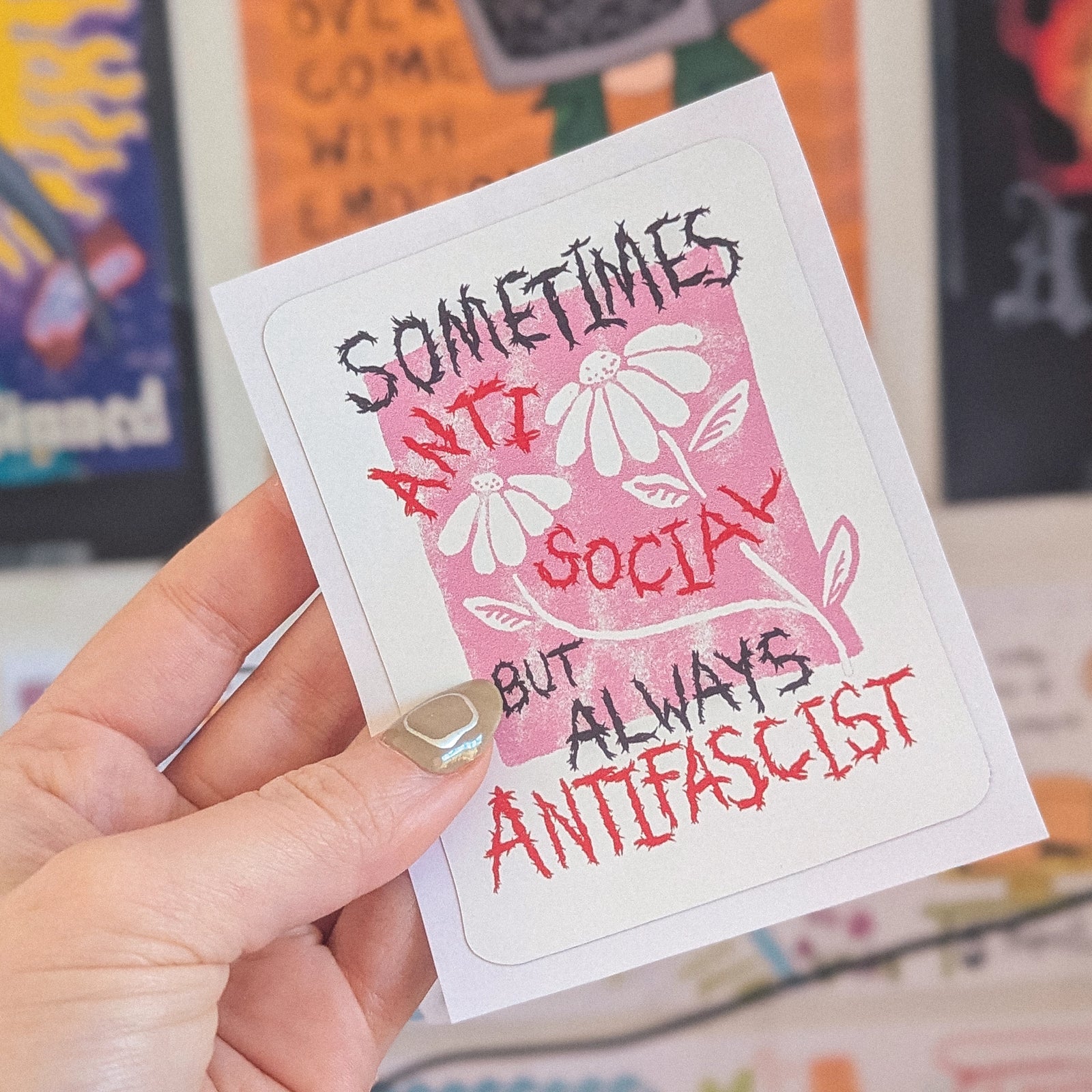 Always Antifascist Weatherproof Sticker sticker set by Lonely Kids Club