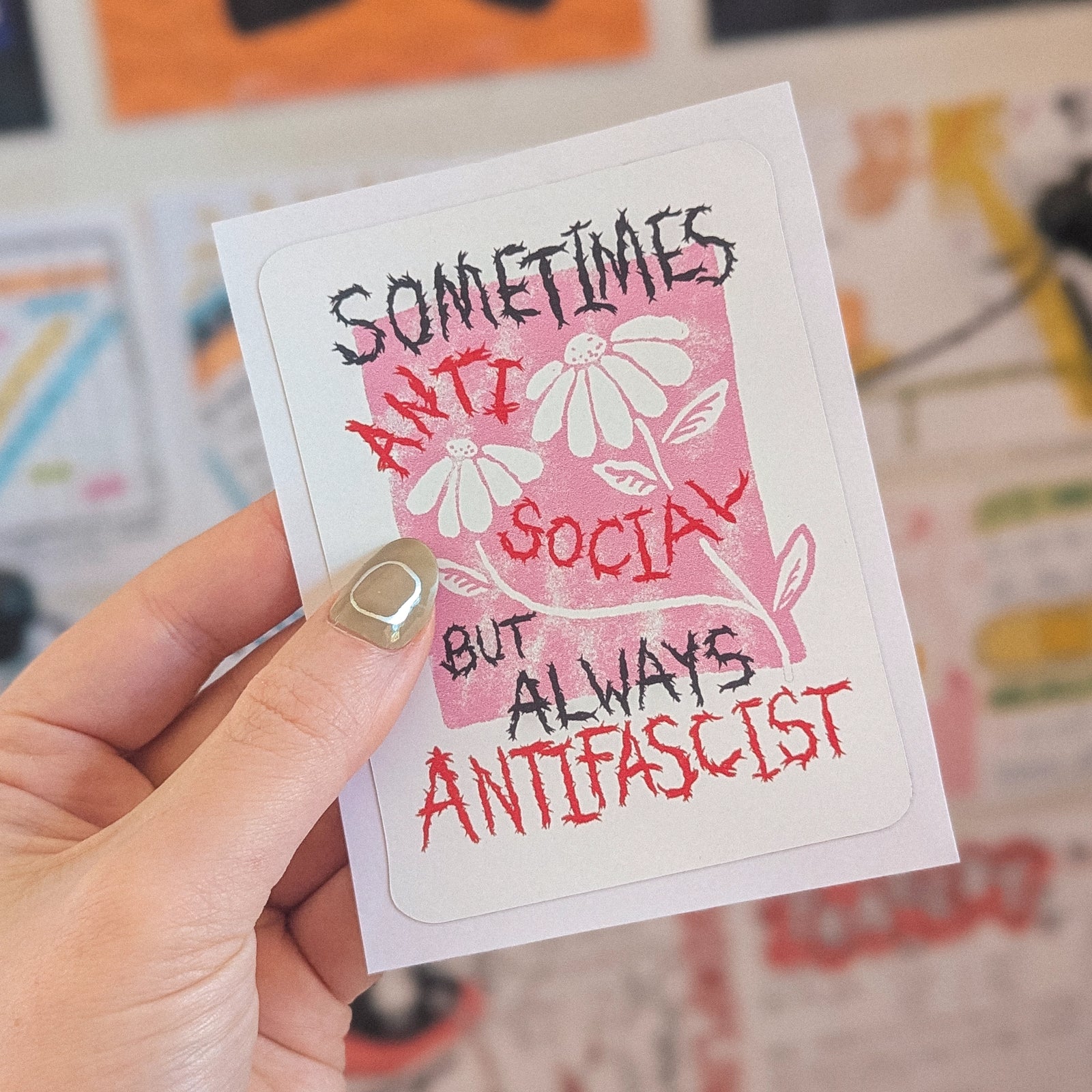 Always Antifascist Weatherproof Sticker sticker set by Lonely Kids Club
