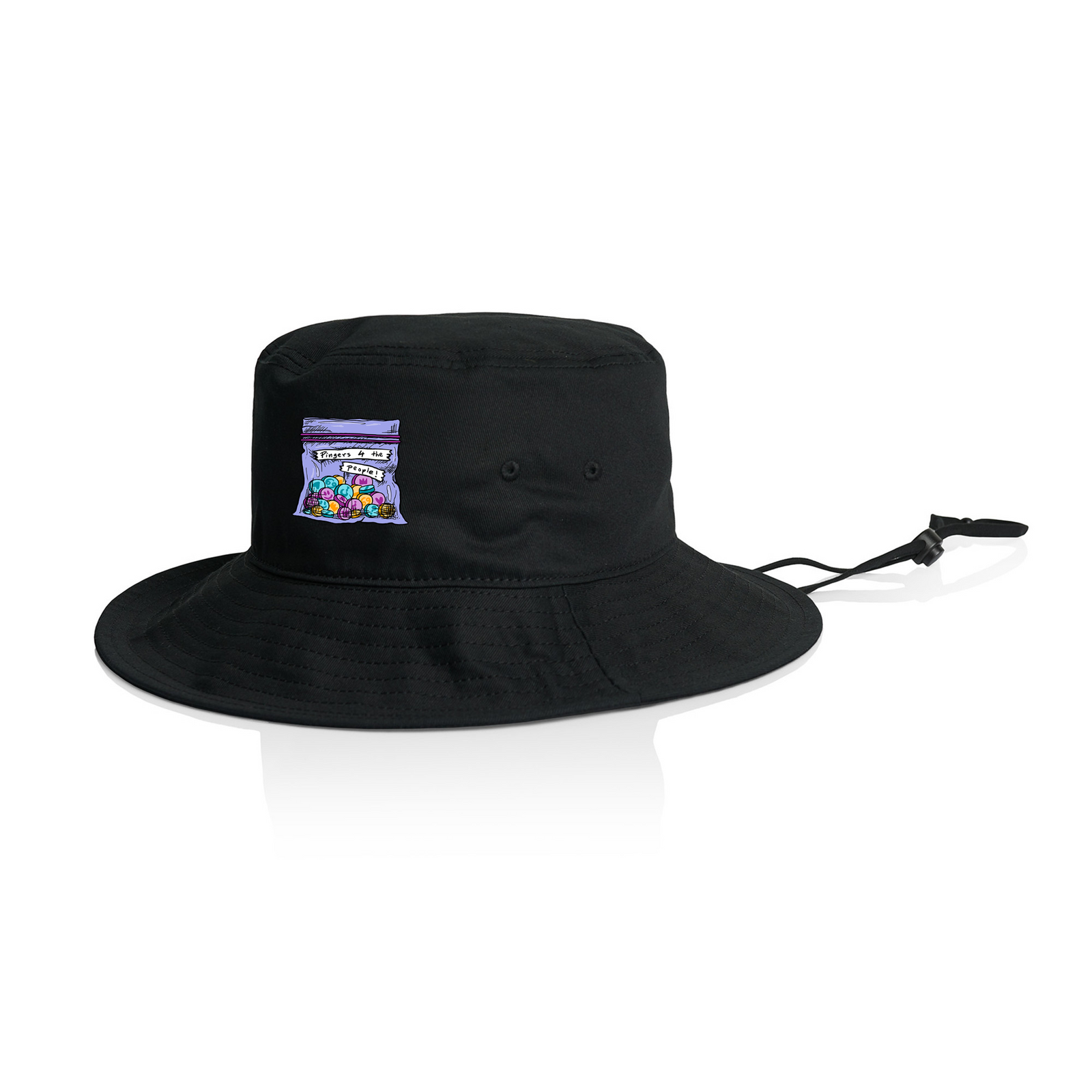 Black hat with Baggie Sun Hat graphic by Lonely Kids Club