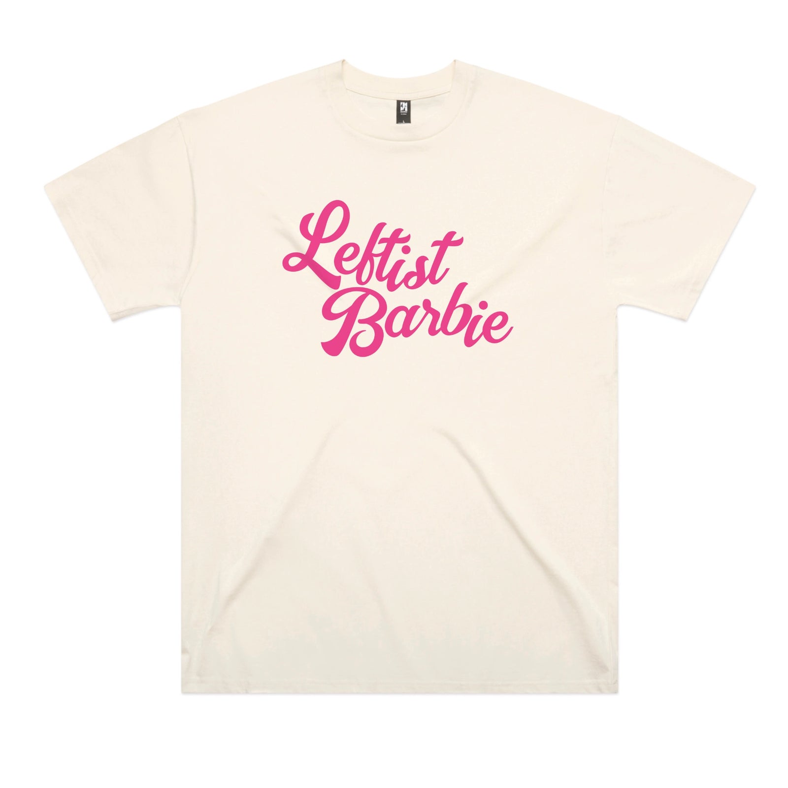 Ecru oversized t-shirt with Leftist Barbie graphic by Lonely Kids Club