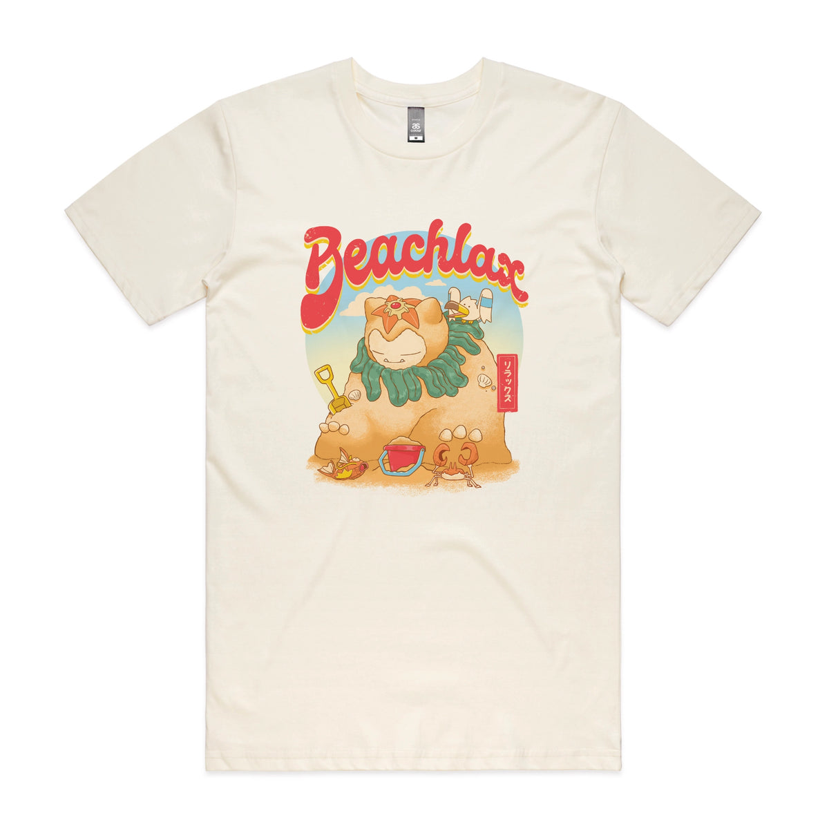 Ecru unisex t-shirt with Beachlax graphic by Lonely Kids Club