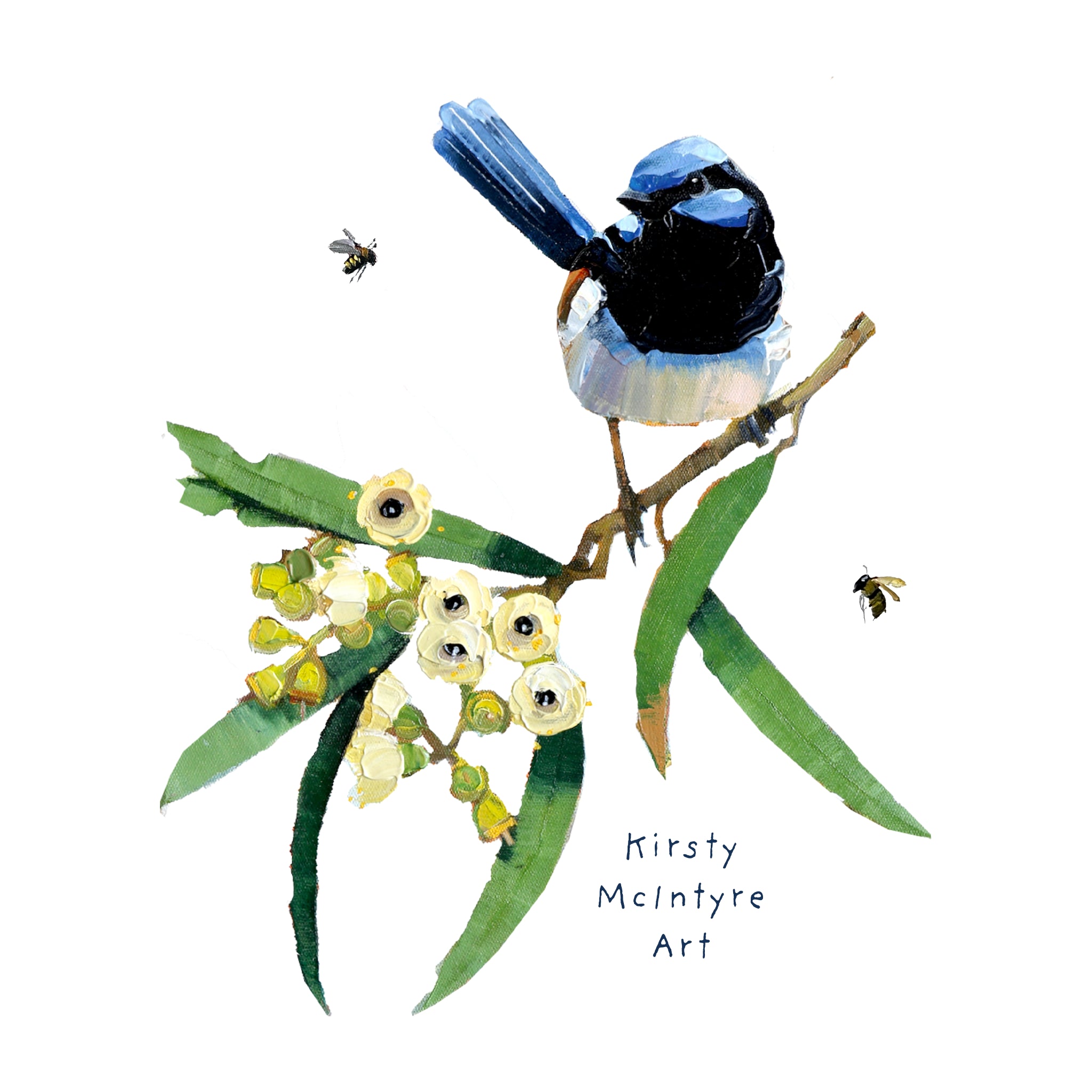 Blue Wren & Blossom Tee