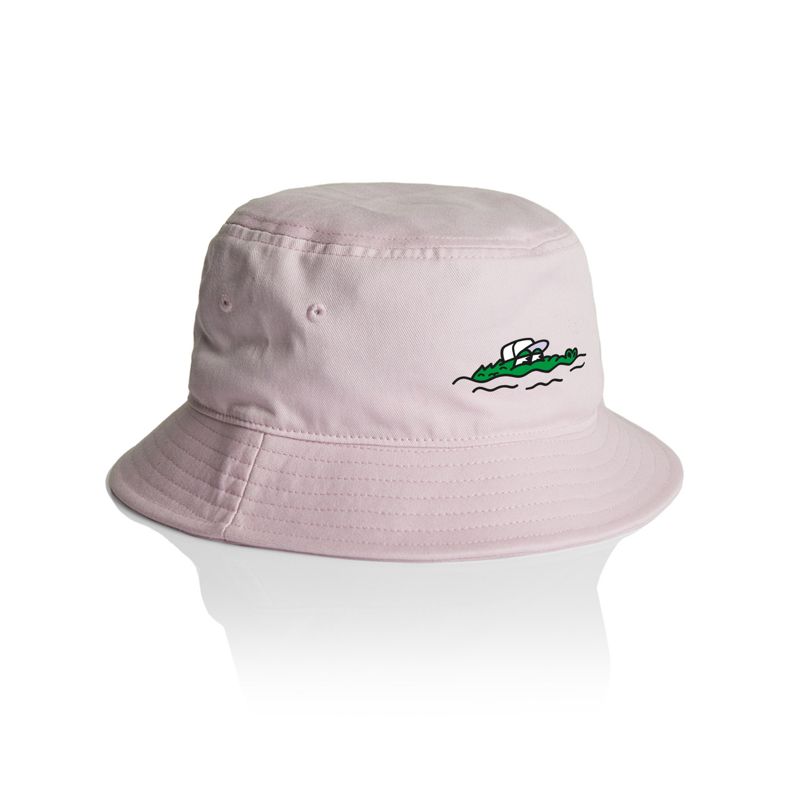 Orchid bucket hat with Chillergator Bucket Hat graphic by Lonely Kids Club