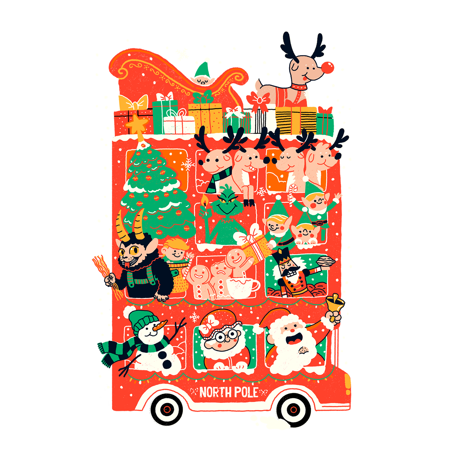 Christmas Bus Tote tote bag by Lonely Kids Club