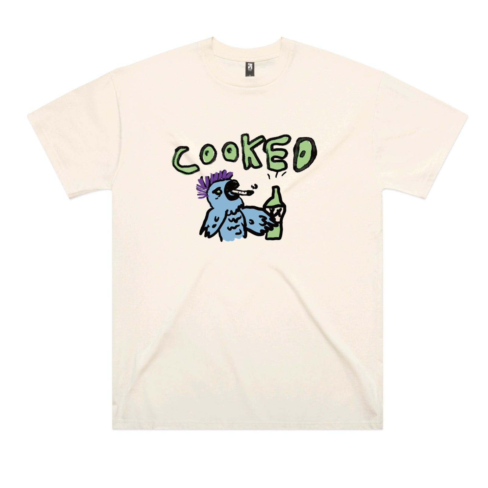 Ecru oversized t-shirt with Cooked Cockatoo graphic by Lonely Kids Club
