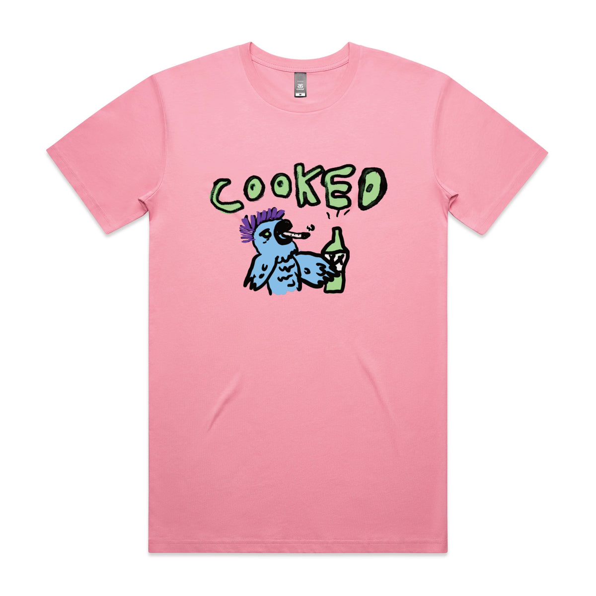 Bubblegum unisex t-shirt with Cooked Cockatoo graphic by Lonely Kids Club