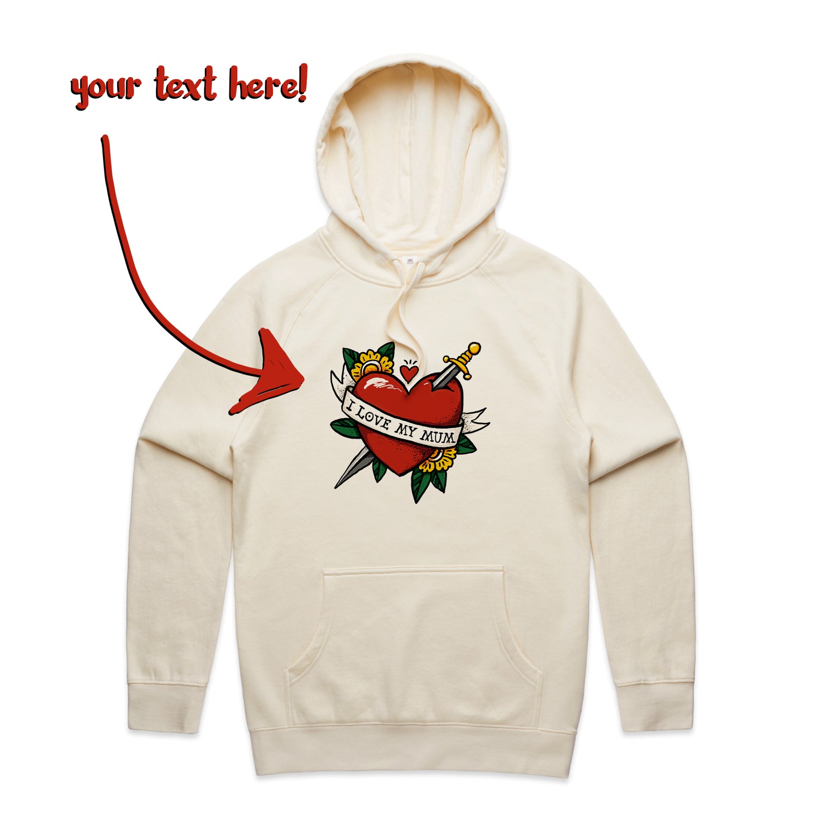 Custom Heart Tattoo Hoodie