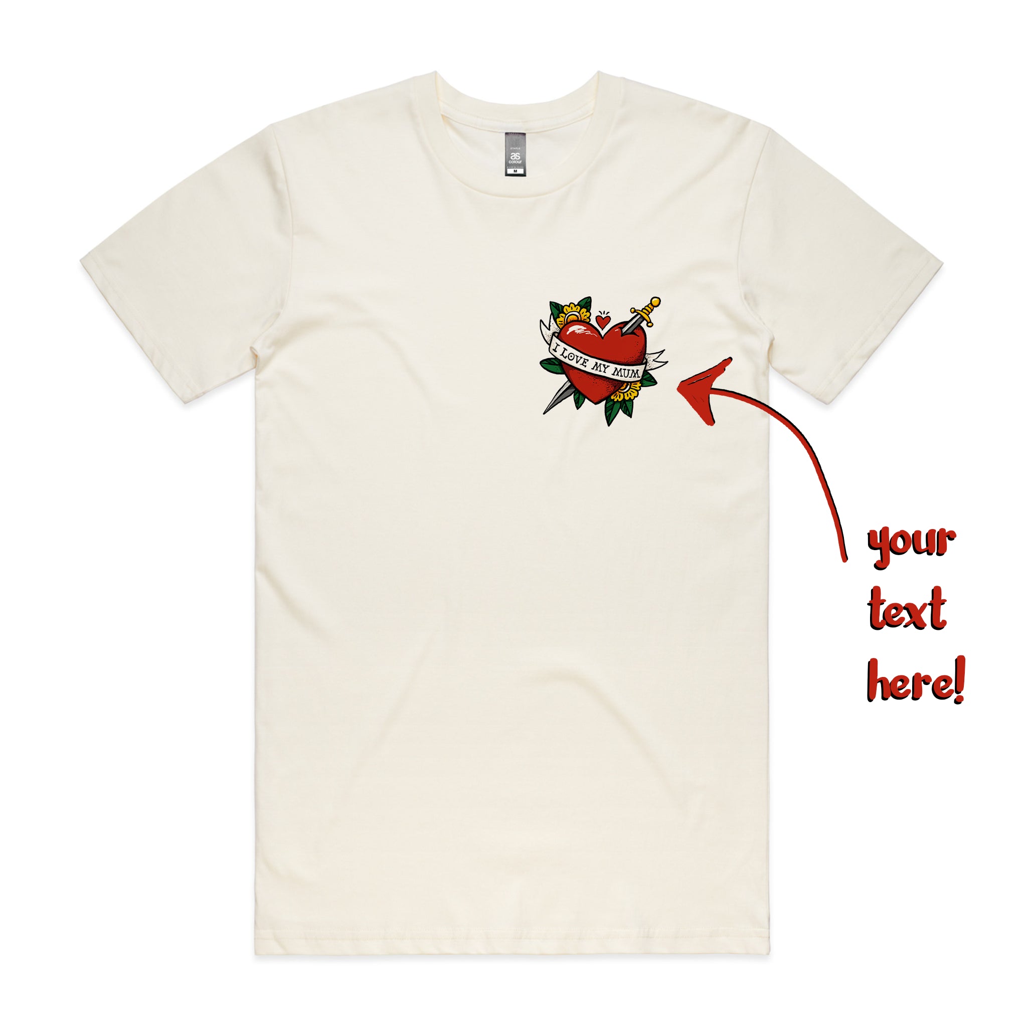 Custom Heart Tattoo Tee