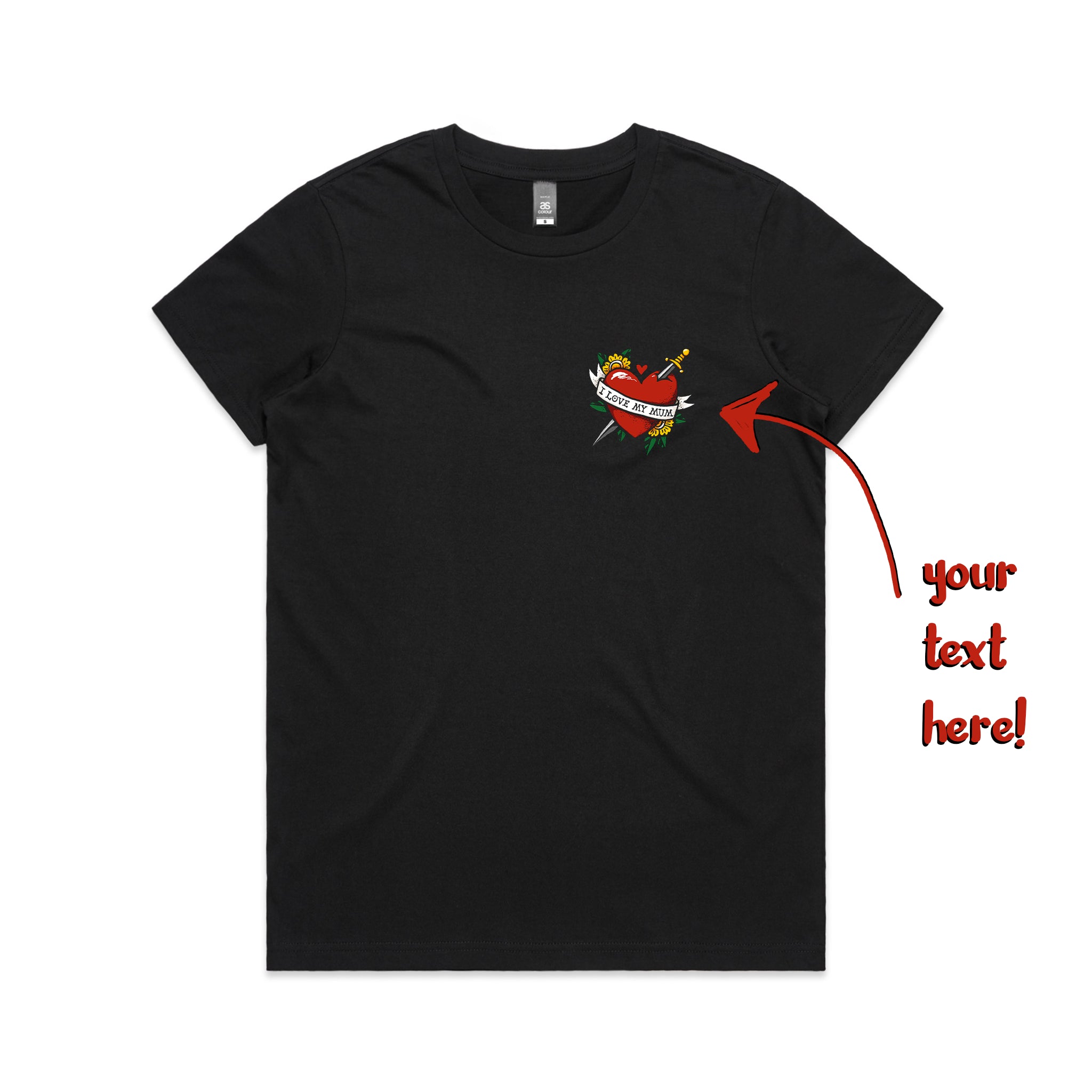Custom Heart Tattoo Tee