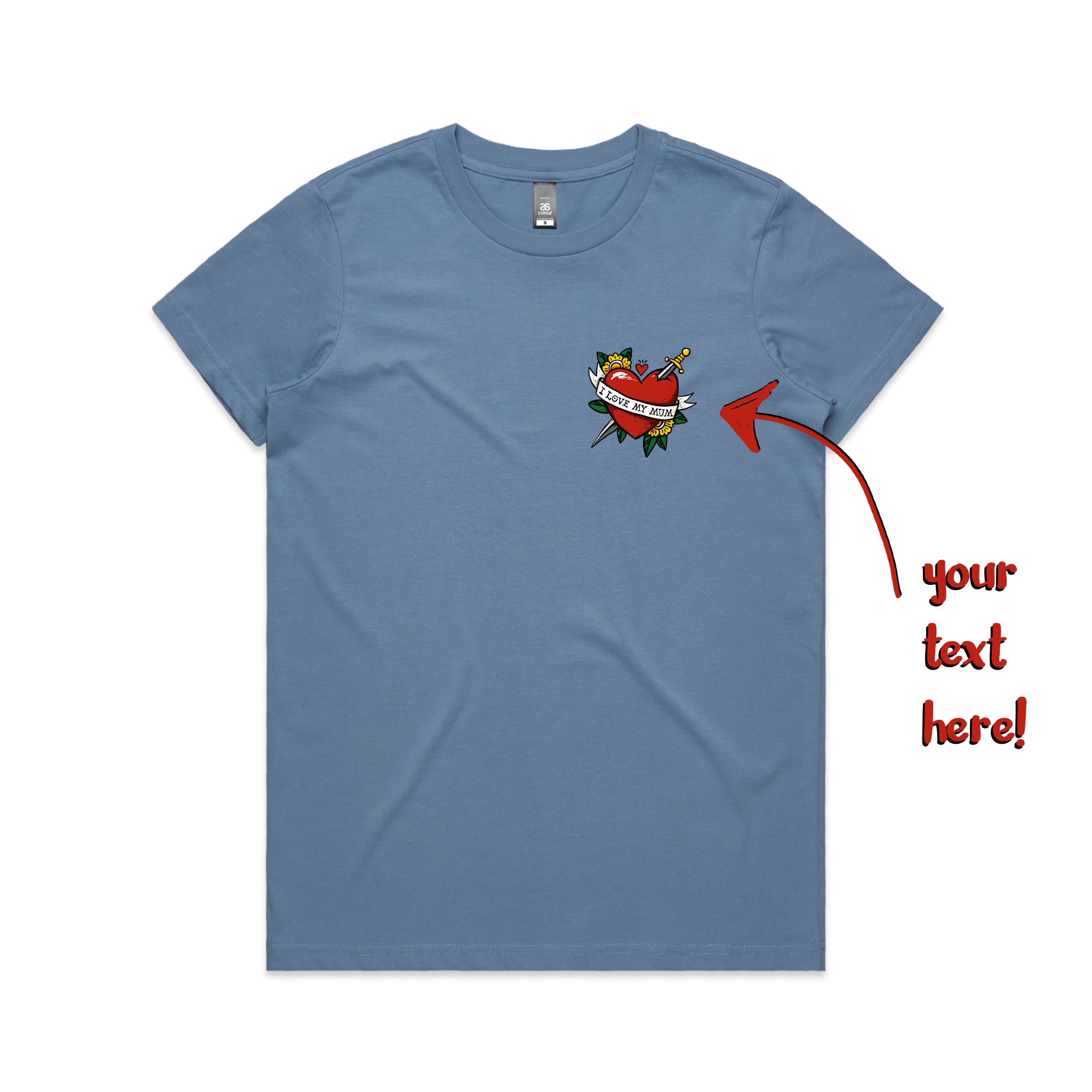 Custom Heart Tattoo Tee