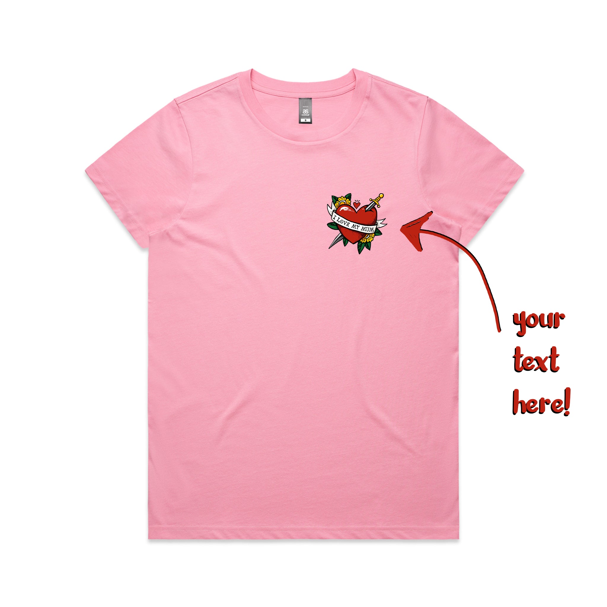 Custom Heart Tattoo Tee