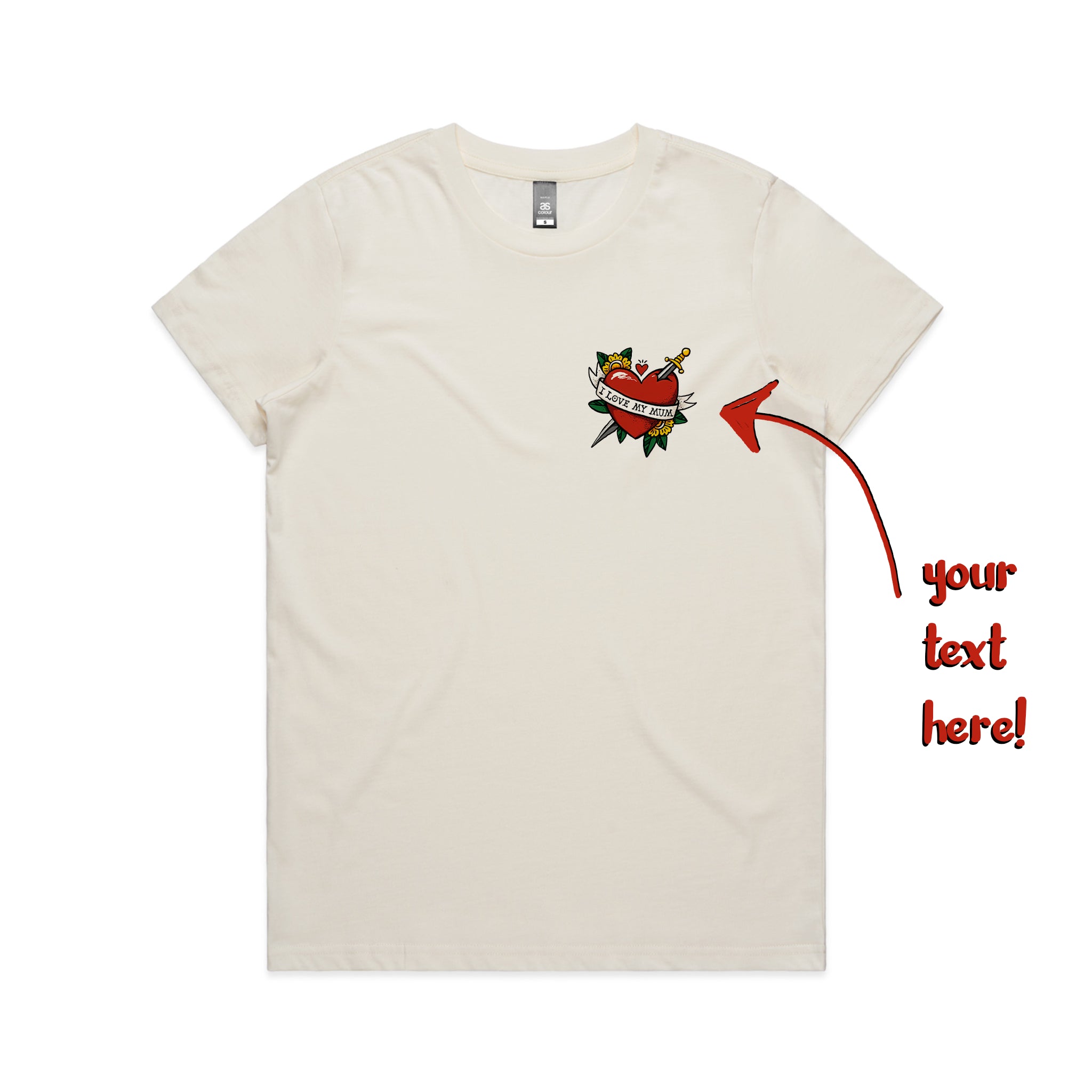 Custom Heart Tattoo Tee