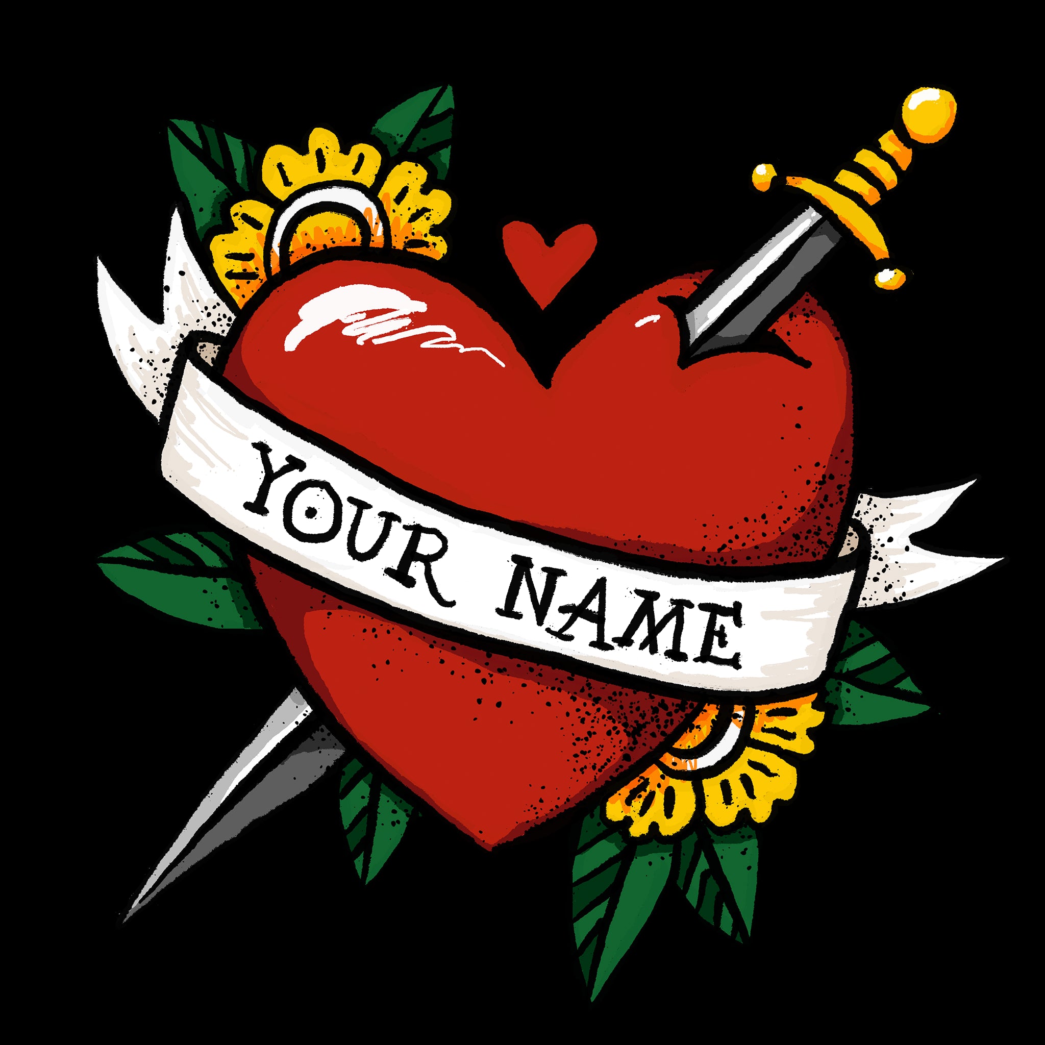 Custom Heart Tattoo Tee