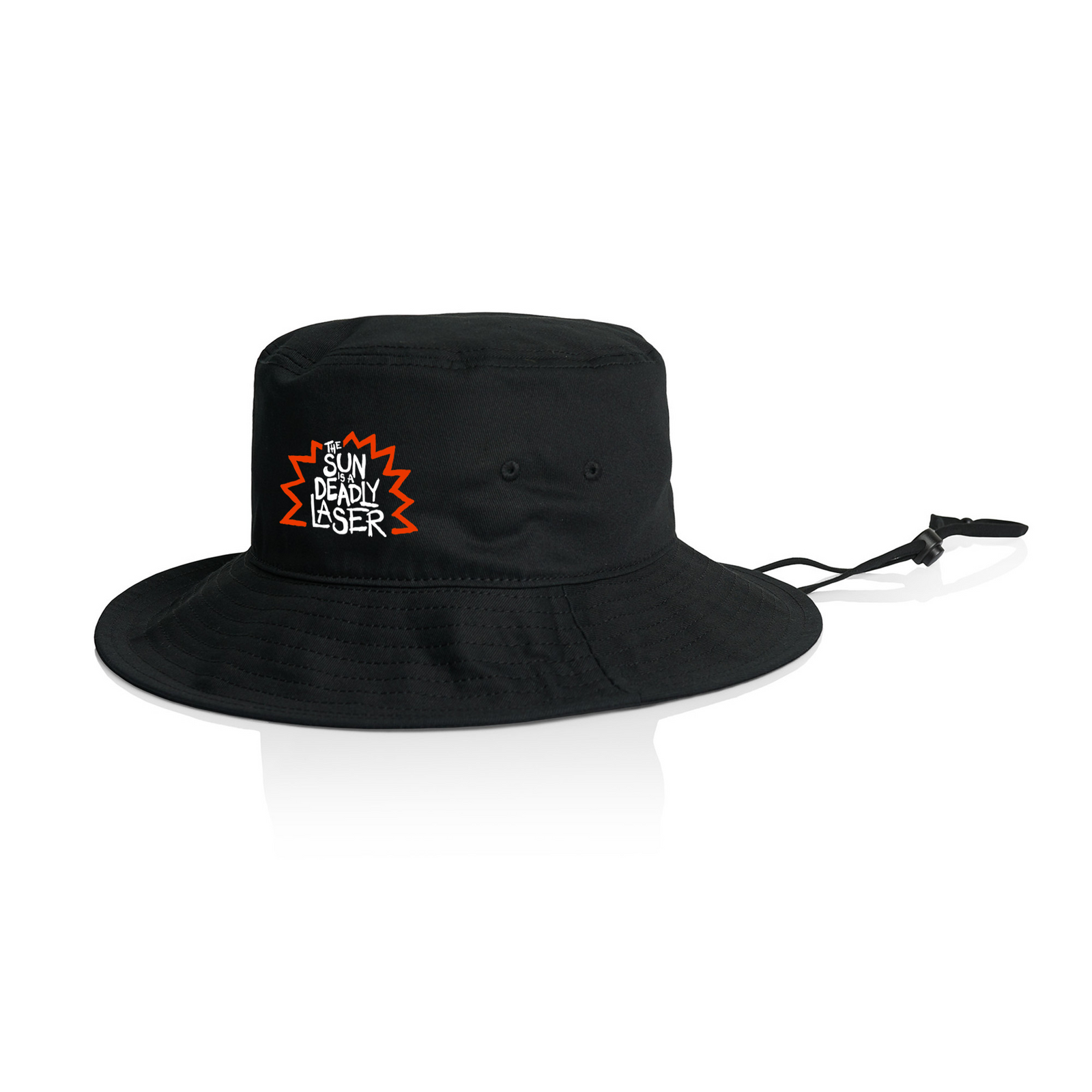 Black hat with Deadly Laser Sun Hat graphic by Lonely Kids Club
