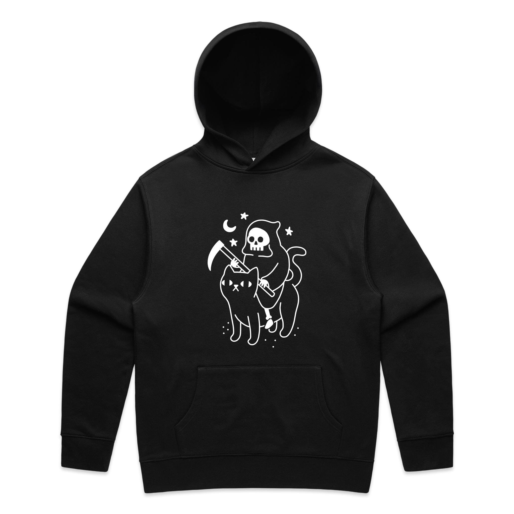 Death Rides A Cat Hoodie