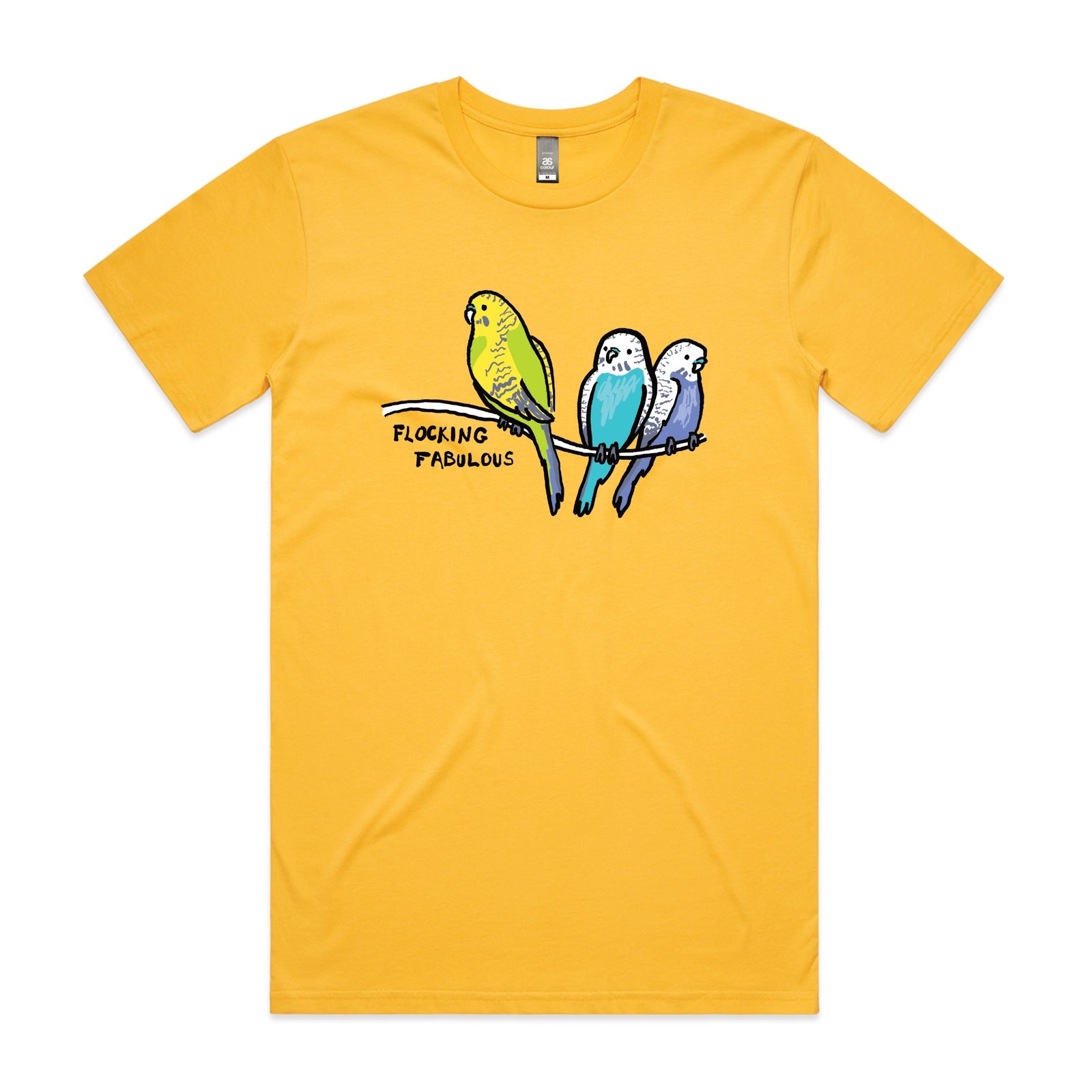 Yellow unisex t-shirt with Flocking Fabulous graphic by Lonely Kids Club