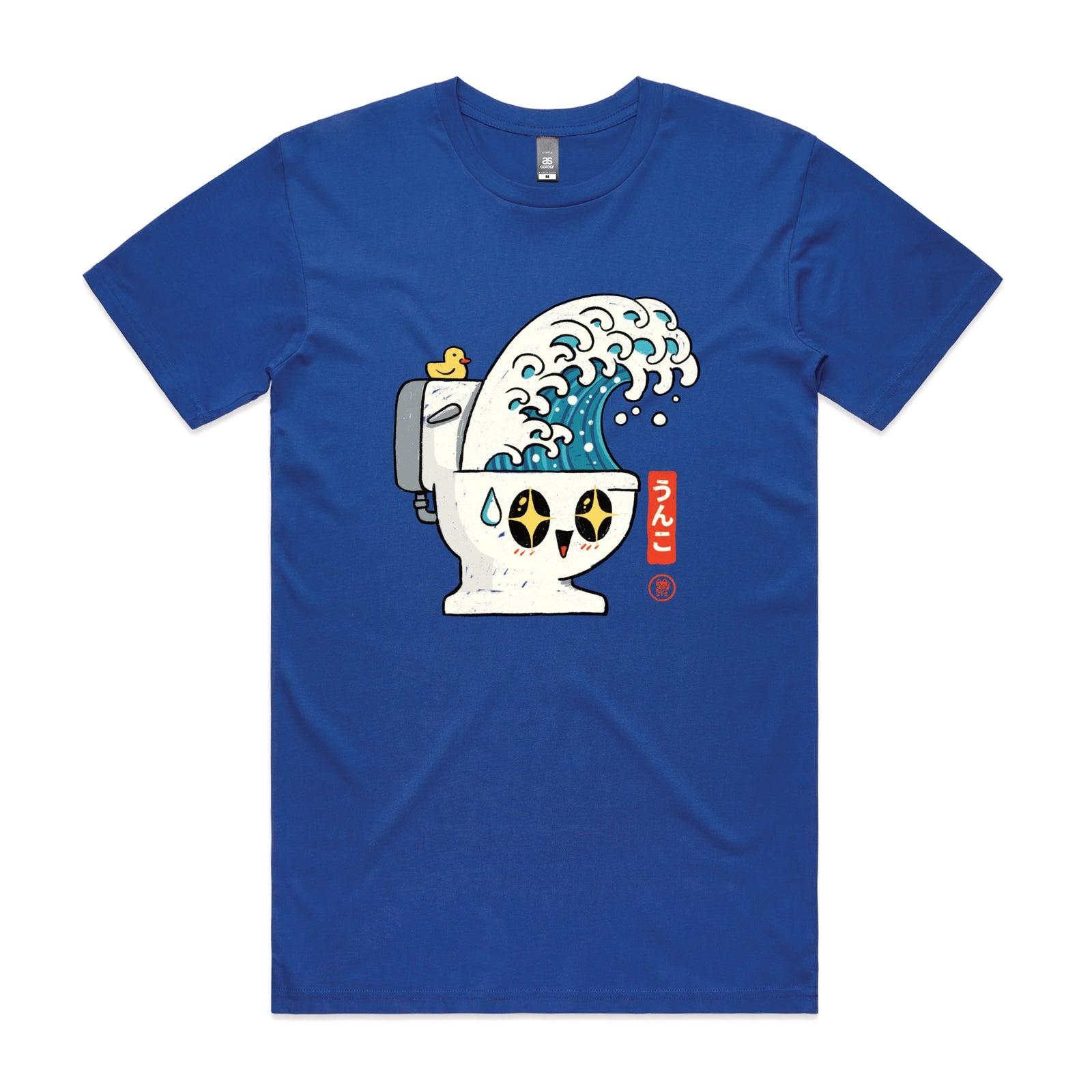 Royal Blue unisex t-shirt with The Great Flush graphic by Lonely Kids Club