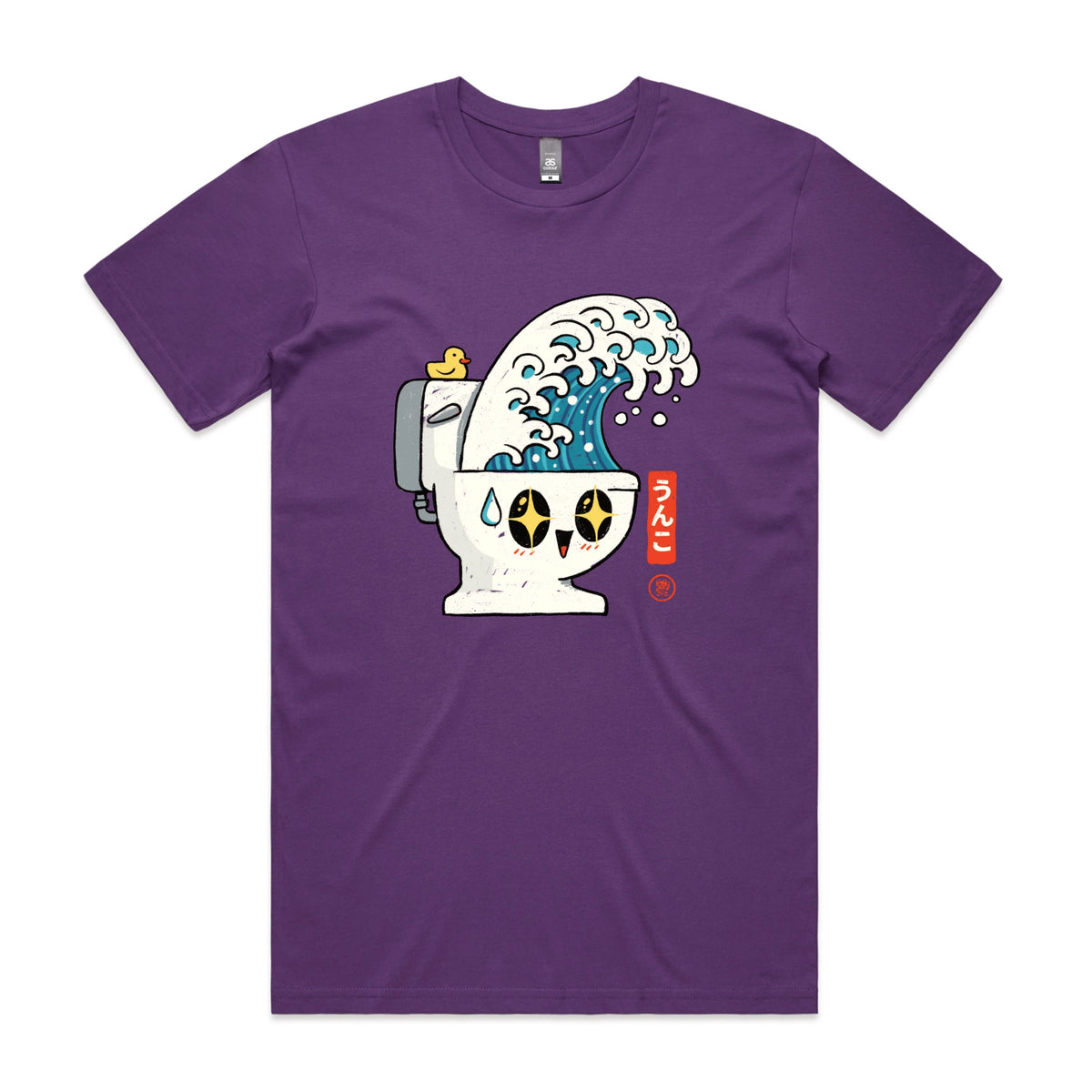 Purple unisex t-shirt with The Great Flush graphic by Lonely Kids Club