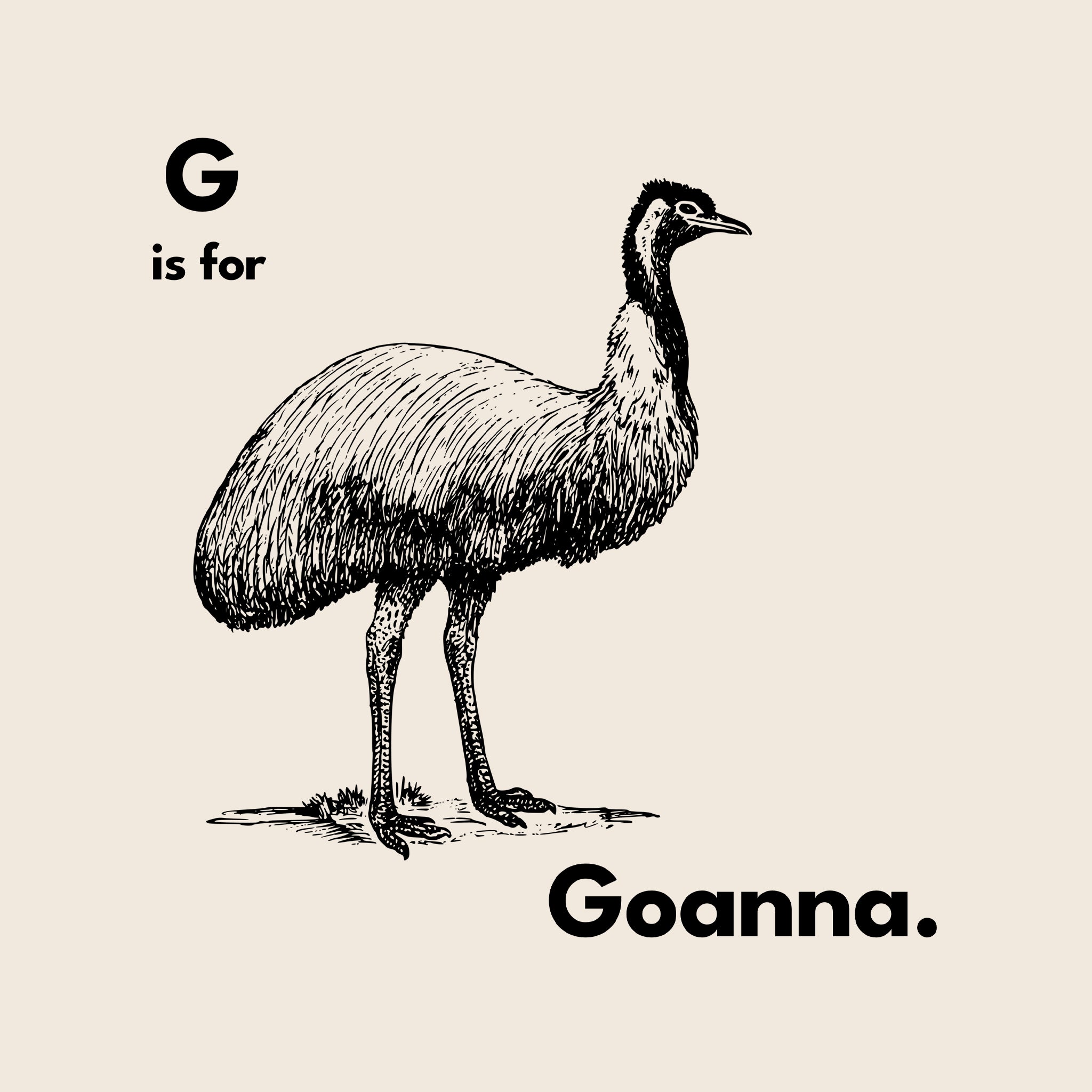 G Is For Goanna Oversized Tee