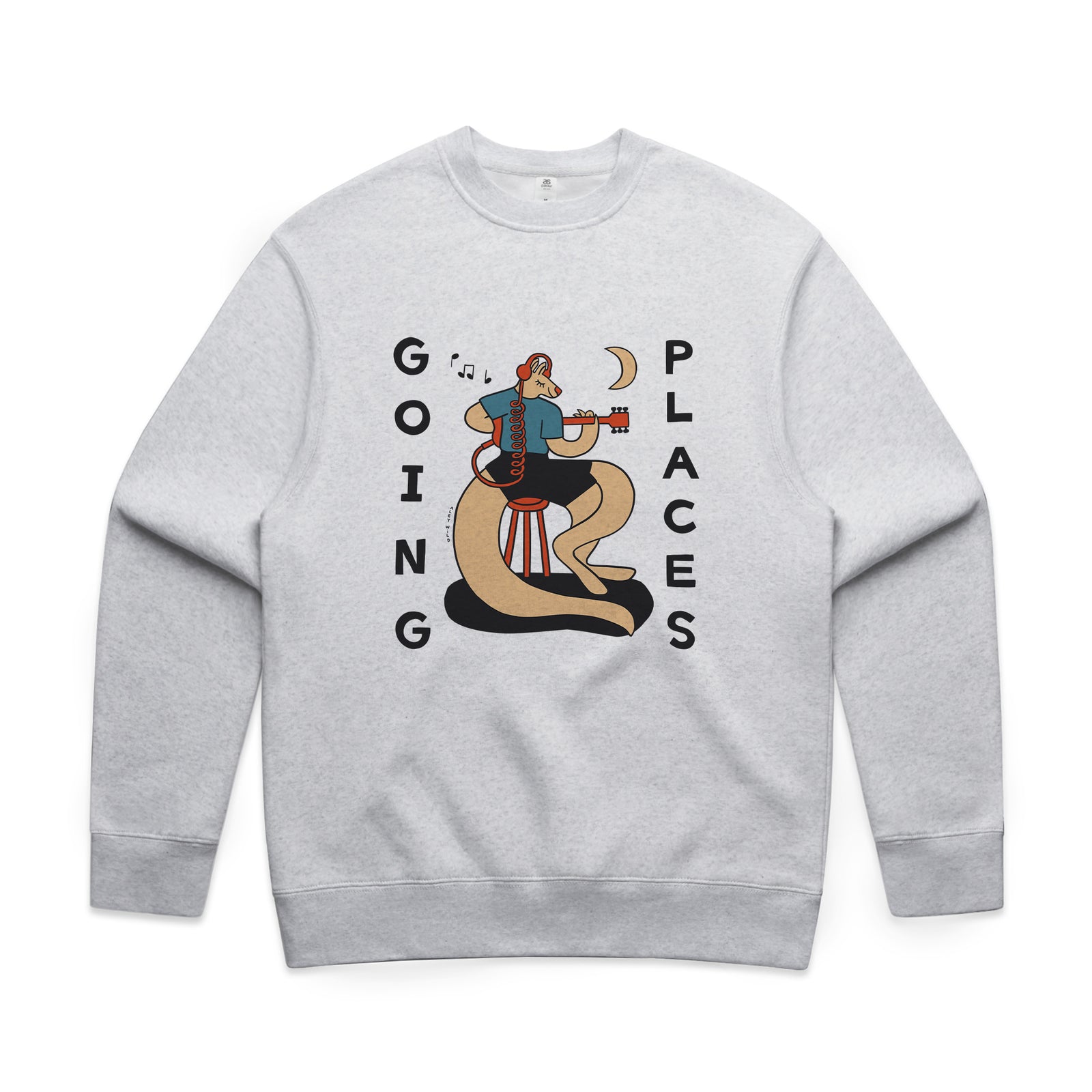 White Marle oversized jumper with Going Places Jumper graphic by Lonely Kids Club