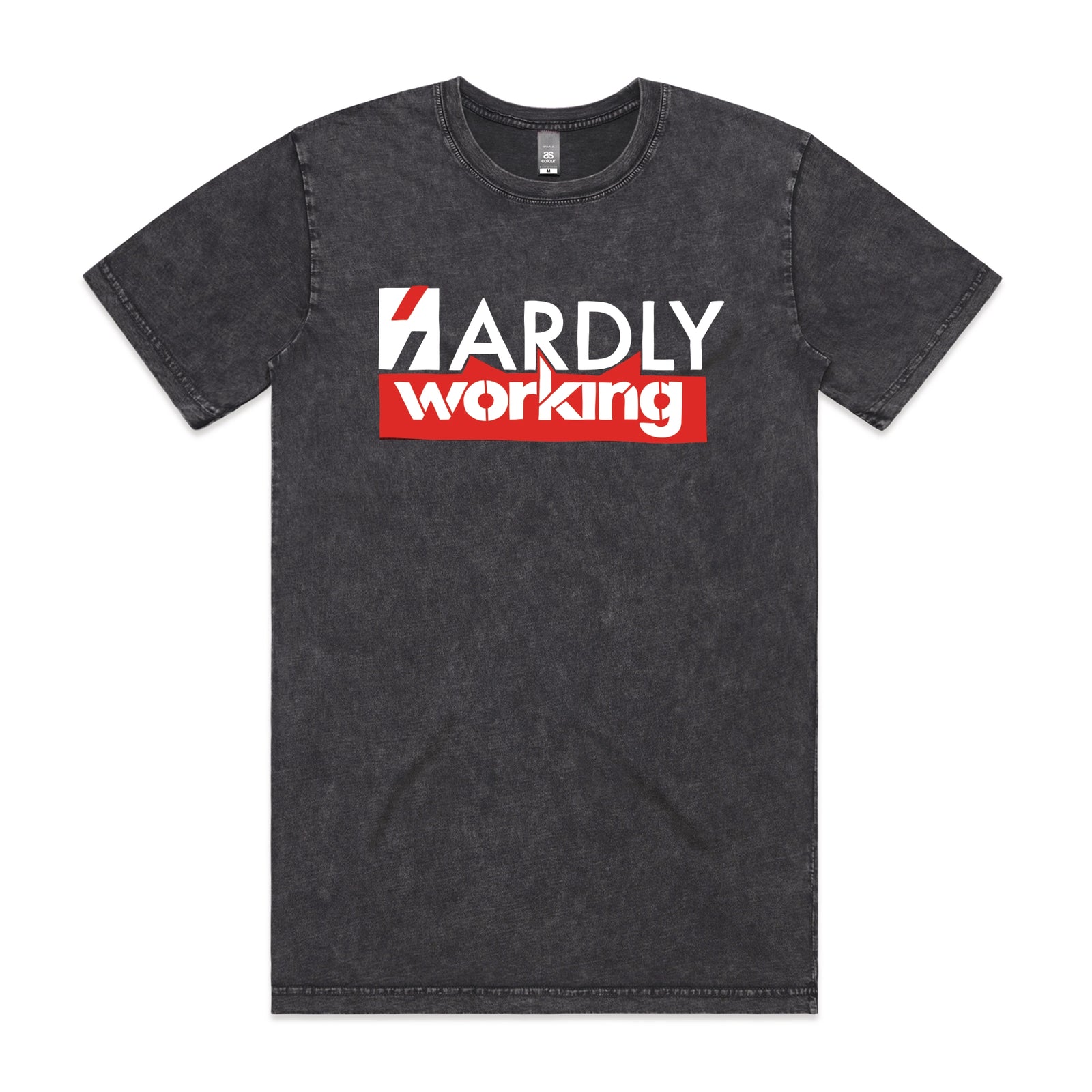 Acid Wash unisex t-shirt with Hardly Working graphic by Lonely Kids Club