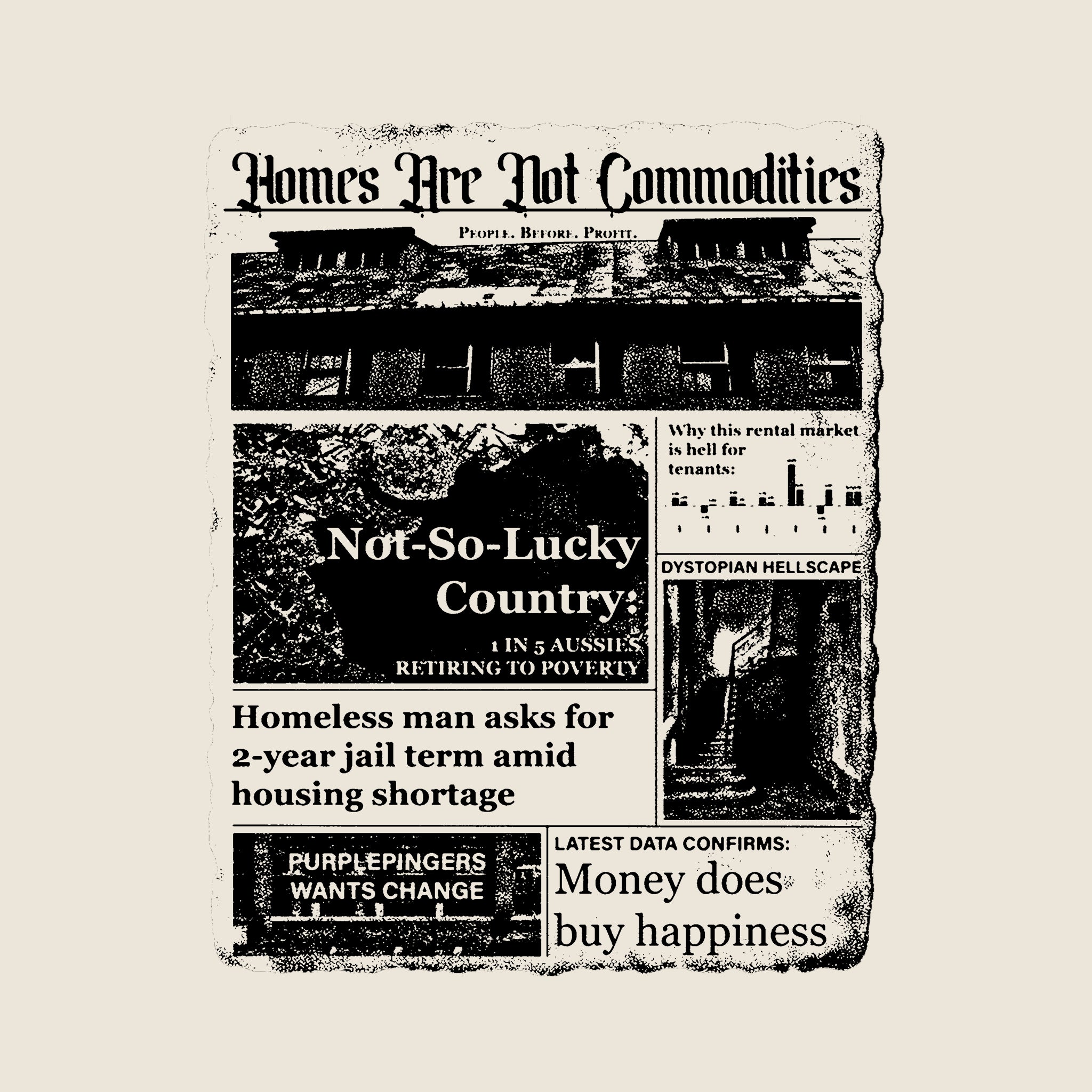 Homes Are Not Commodities Oversized Tee