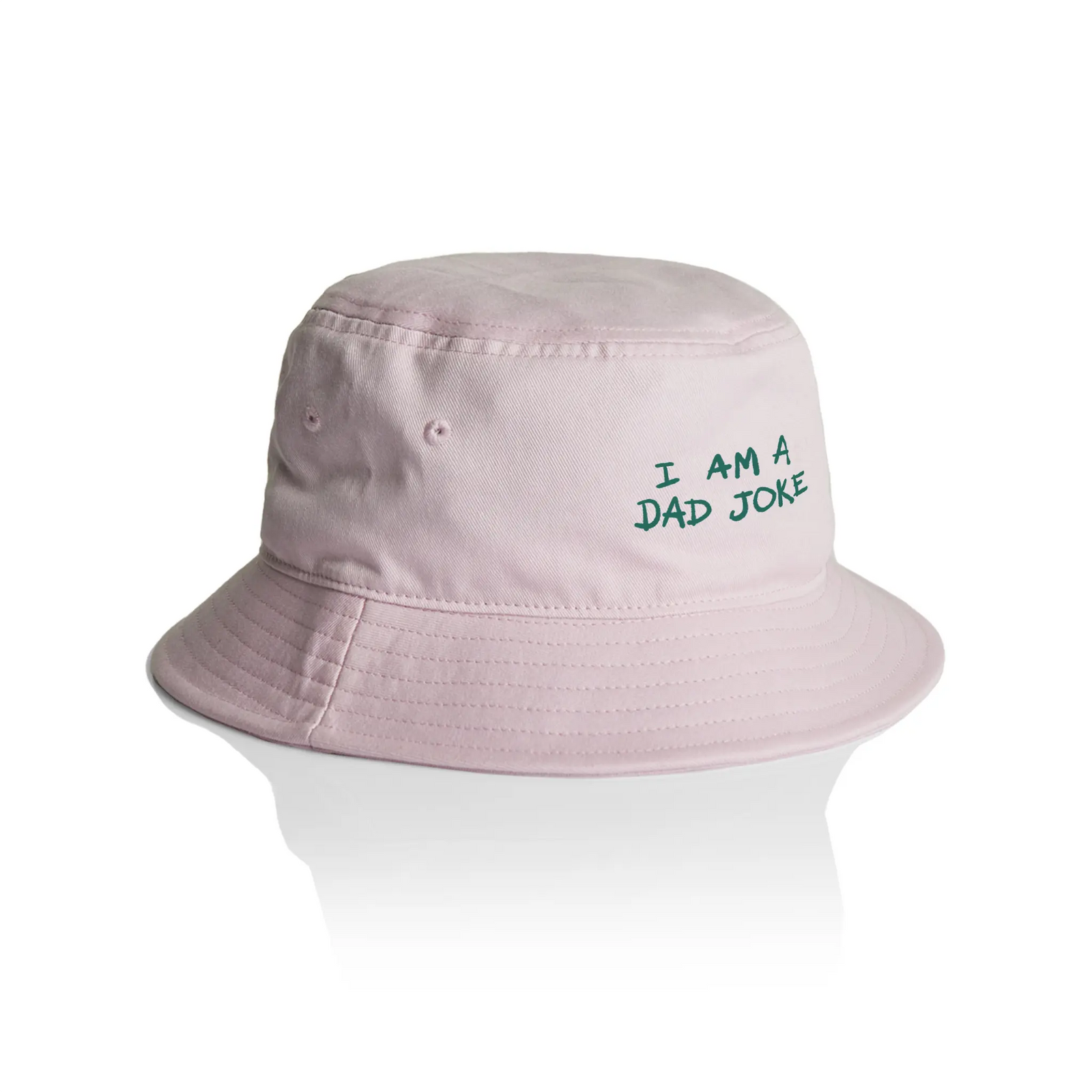 Orchid bucket hat with I Am A Dad Joke Bucket Hat graphic by Lonely Kids Club