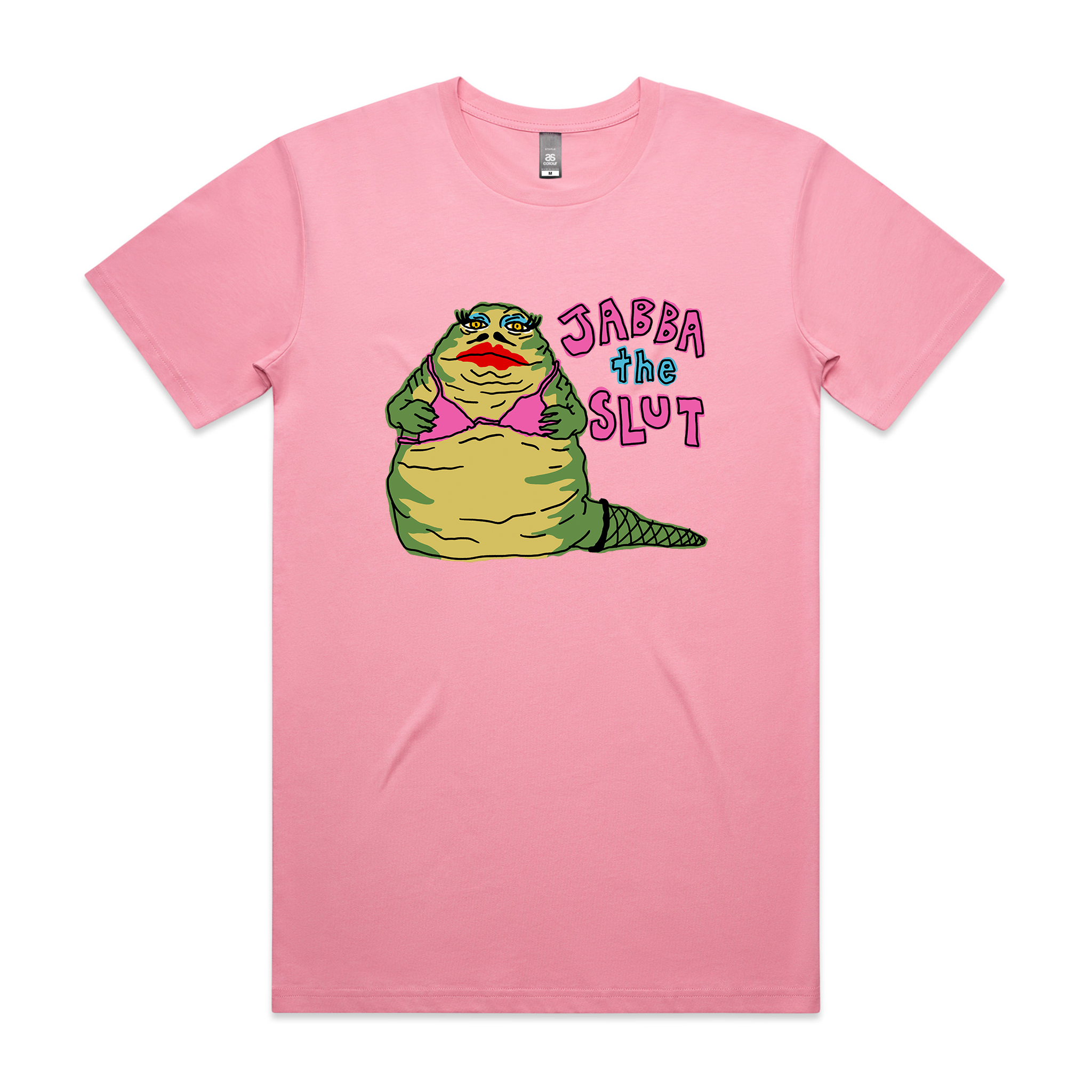 Jabba The Slut Shirt. Printed in Sydney on premium T-shirts by Lonely Kids Club.