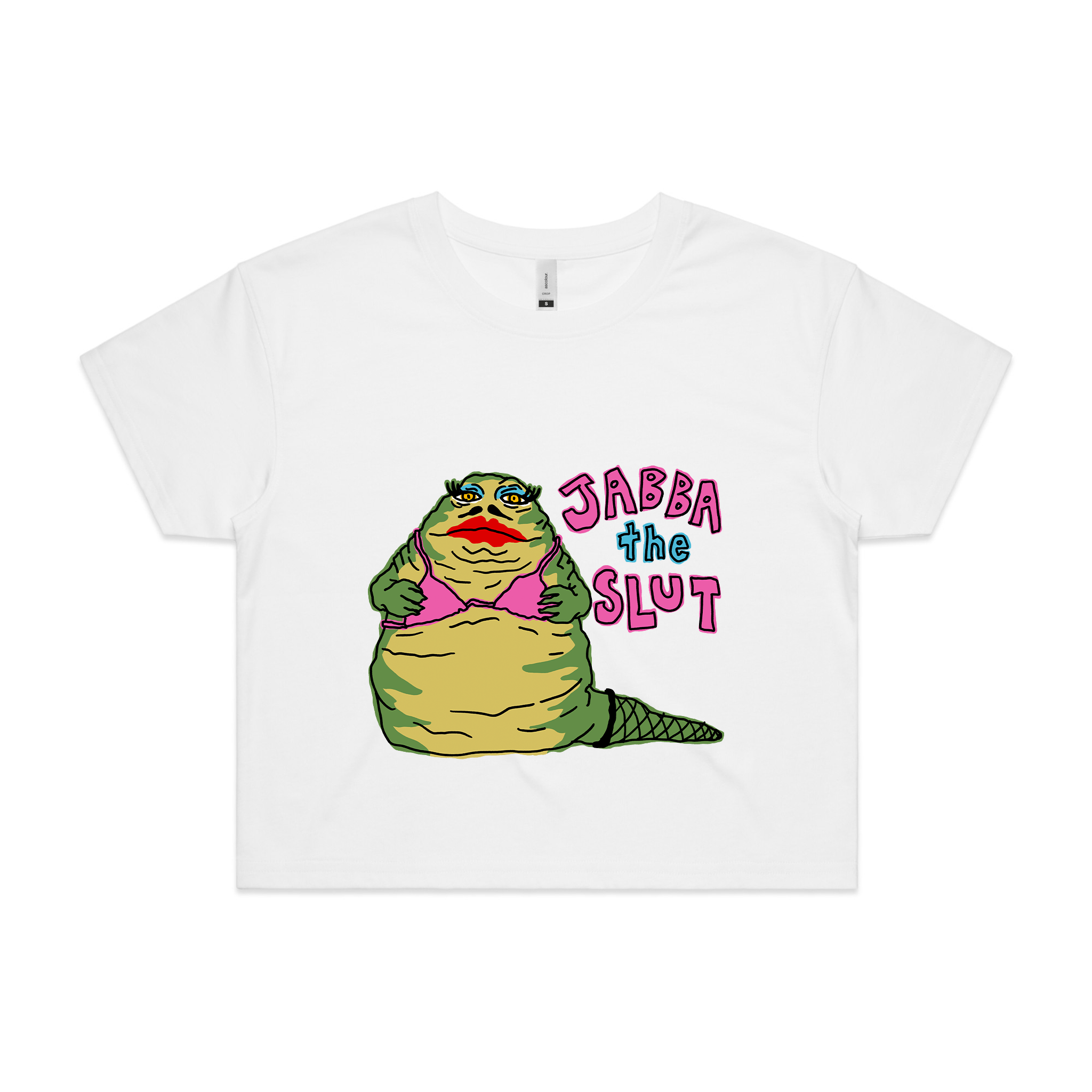 Jabba The Slut Shirt. Printed in Sydney on premium T-shirts by Lonely Kids Club.