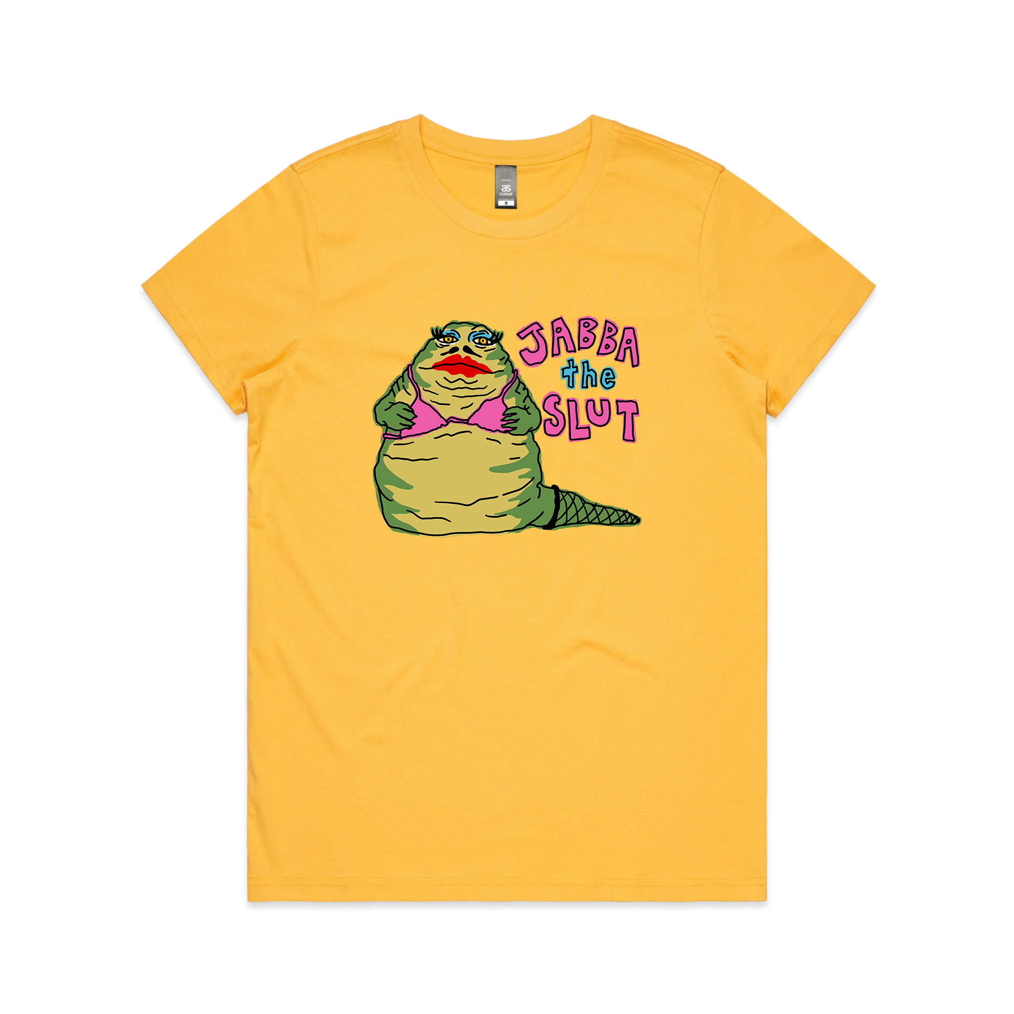 Jabba The Slut Shirt. Printed in Sydney on premium T-shirts by Lonely Kids Club.