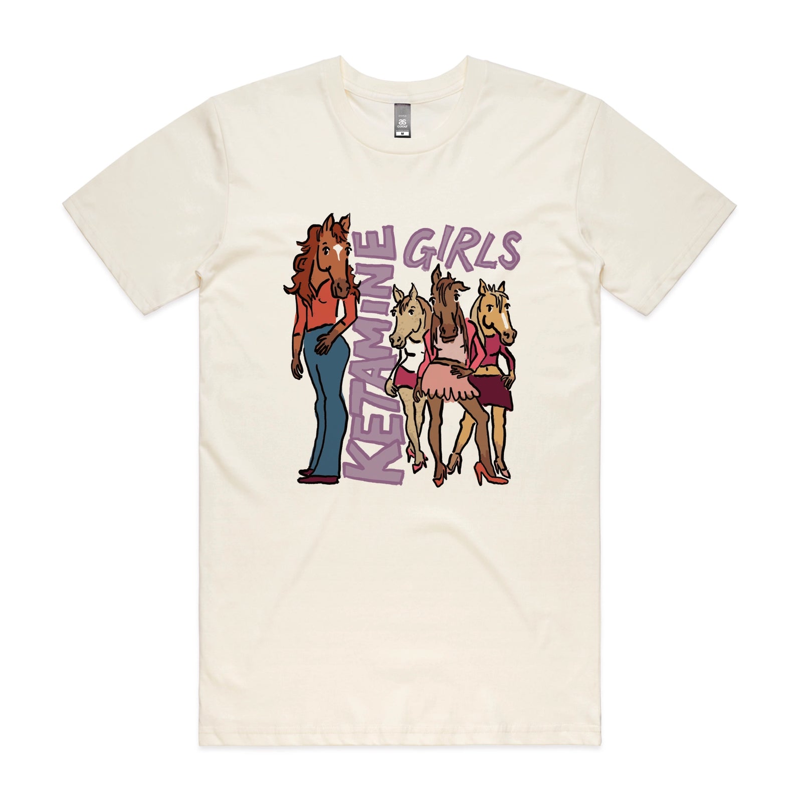 Ecru unisex t-shirt with Ketamine Girls graphic by Lonely Kids Club