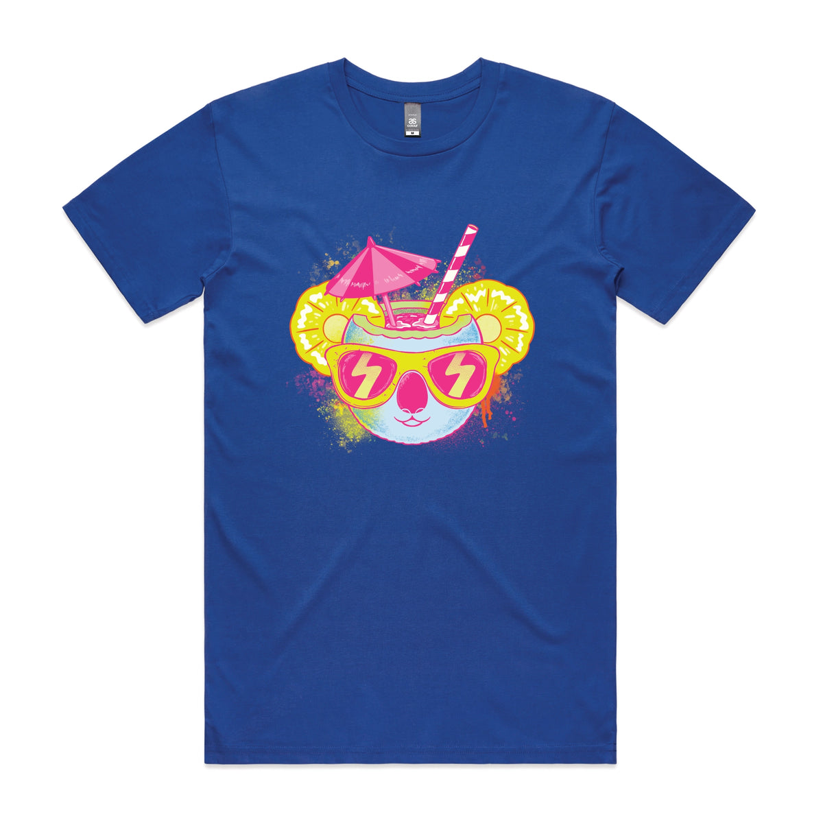 Royal Blue unisex t-shirt with Piña Koala graphic by Lonely Kids Club
