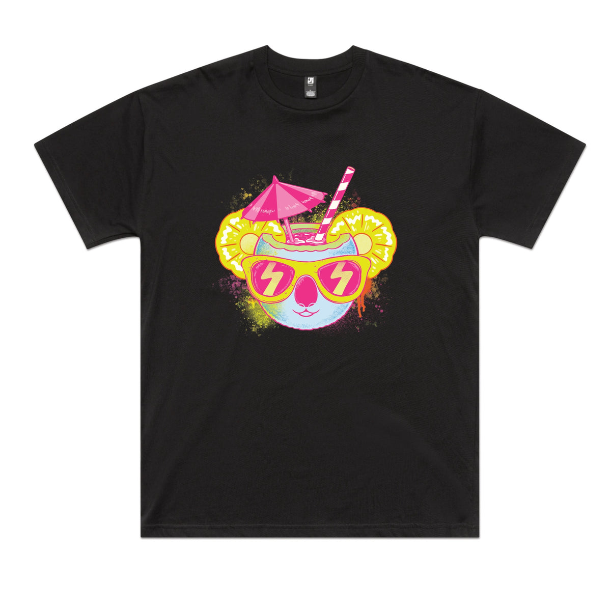 Black oversized t-shirt with Piña Koala graphic by Lonely Kids Club