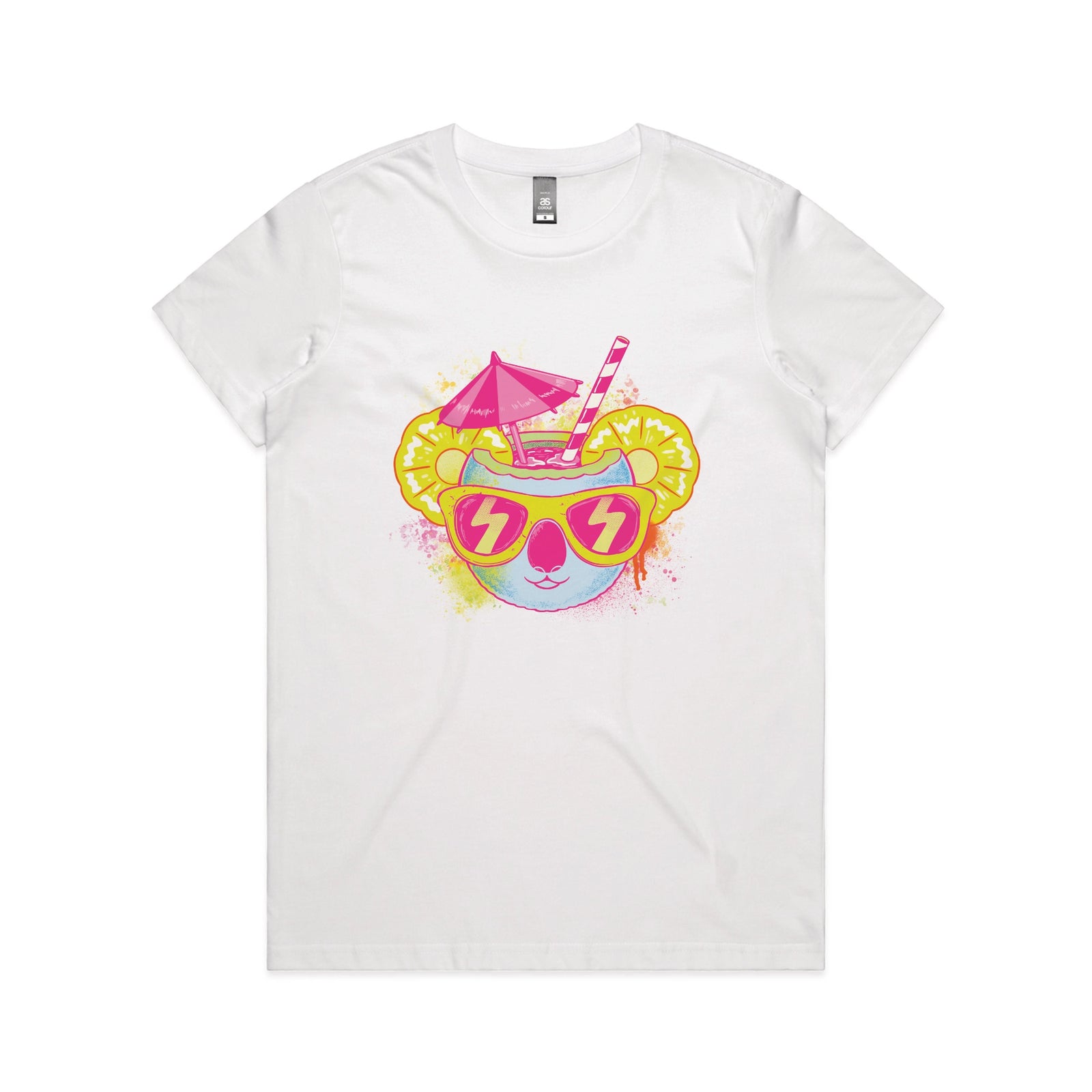 White oversized t-shirt with Piña Koala graphic by Lonely Kids Club