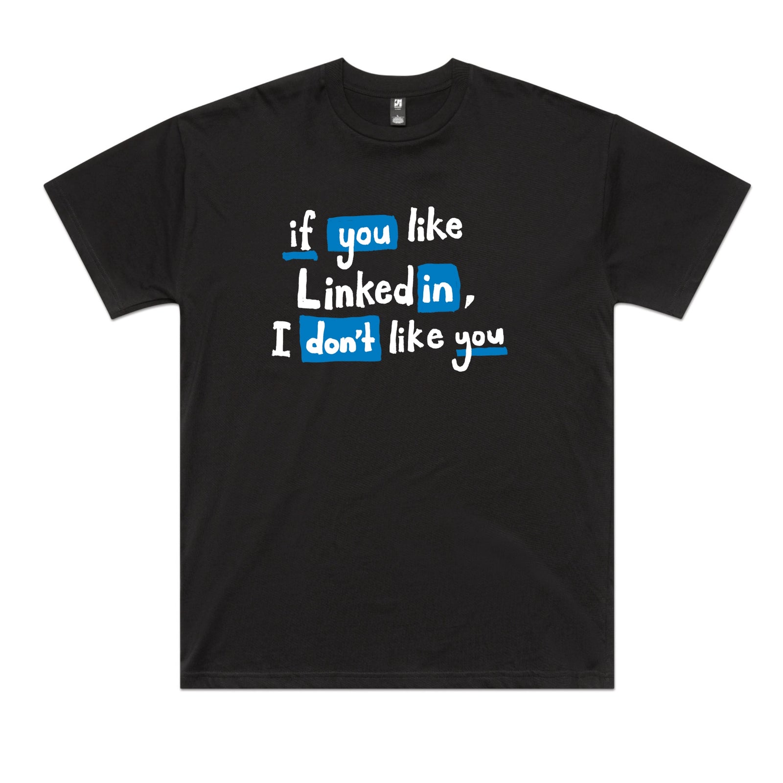 Black oversized t-shirt with LinkedIn graphic by Lonely Kids Club