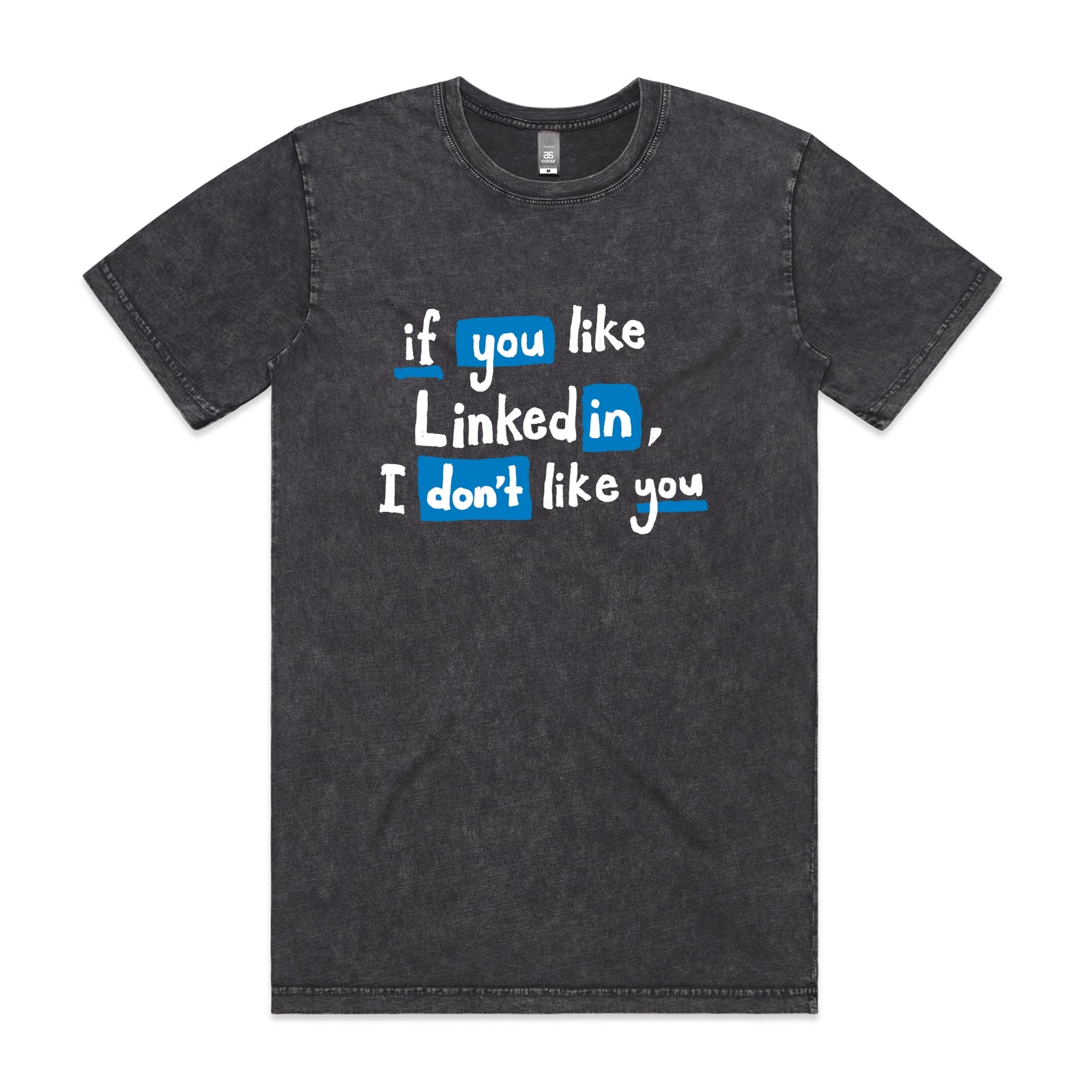 Acid Wash unisex t-shirt with LinkedIn graphic by Lonely Kids Club