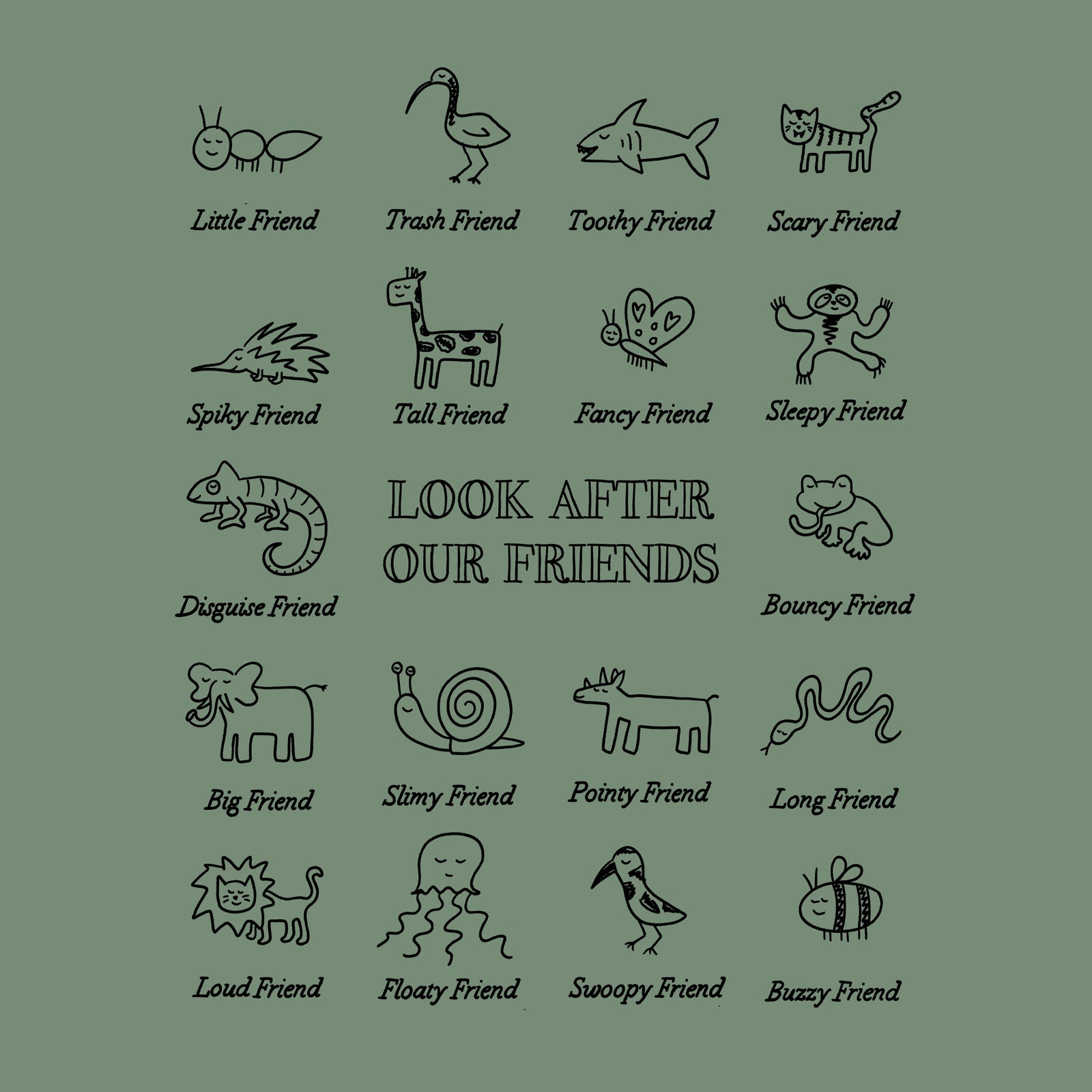 Look After Our Friends Kids Tee