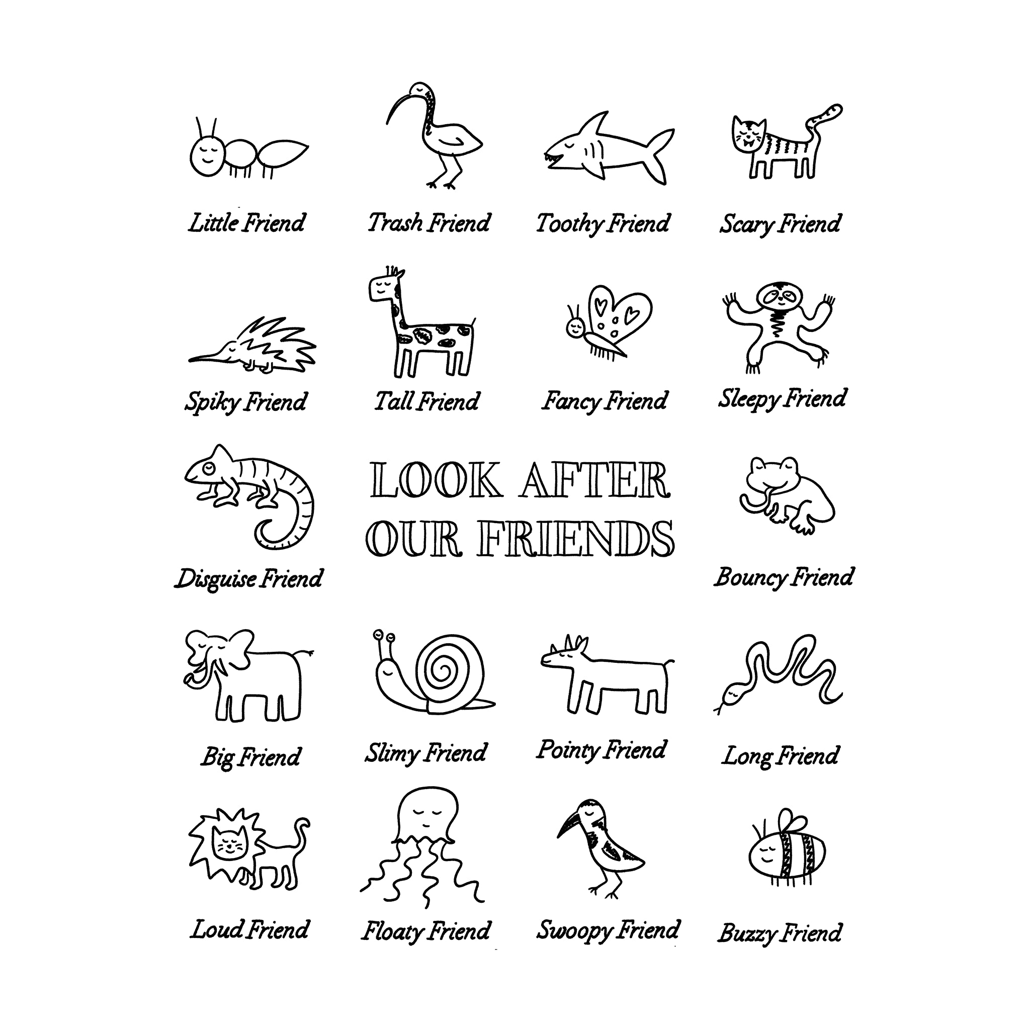 Look After Our Friends Oversized Tee