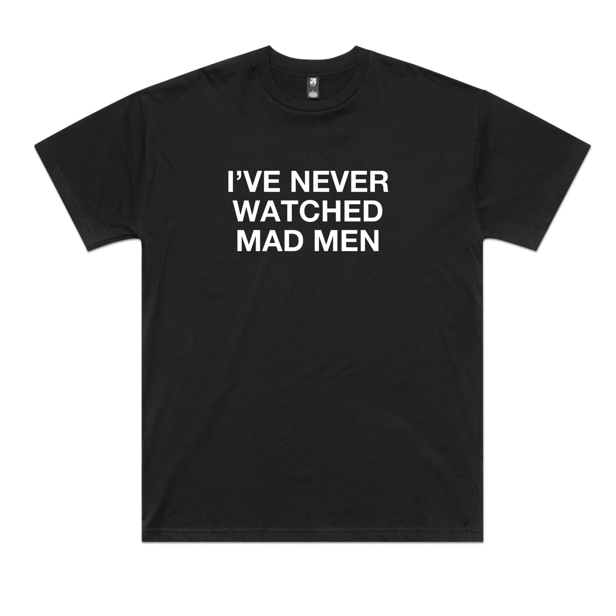 Black oversized t-shirt with Mad Men TV design from Lonely Kids Club