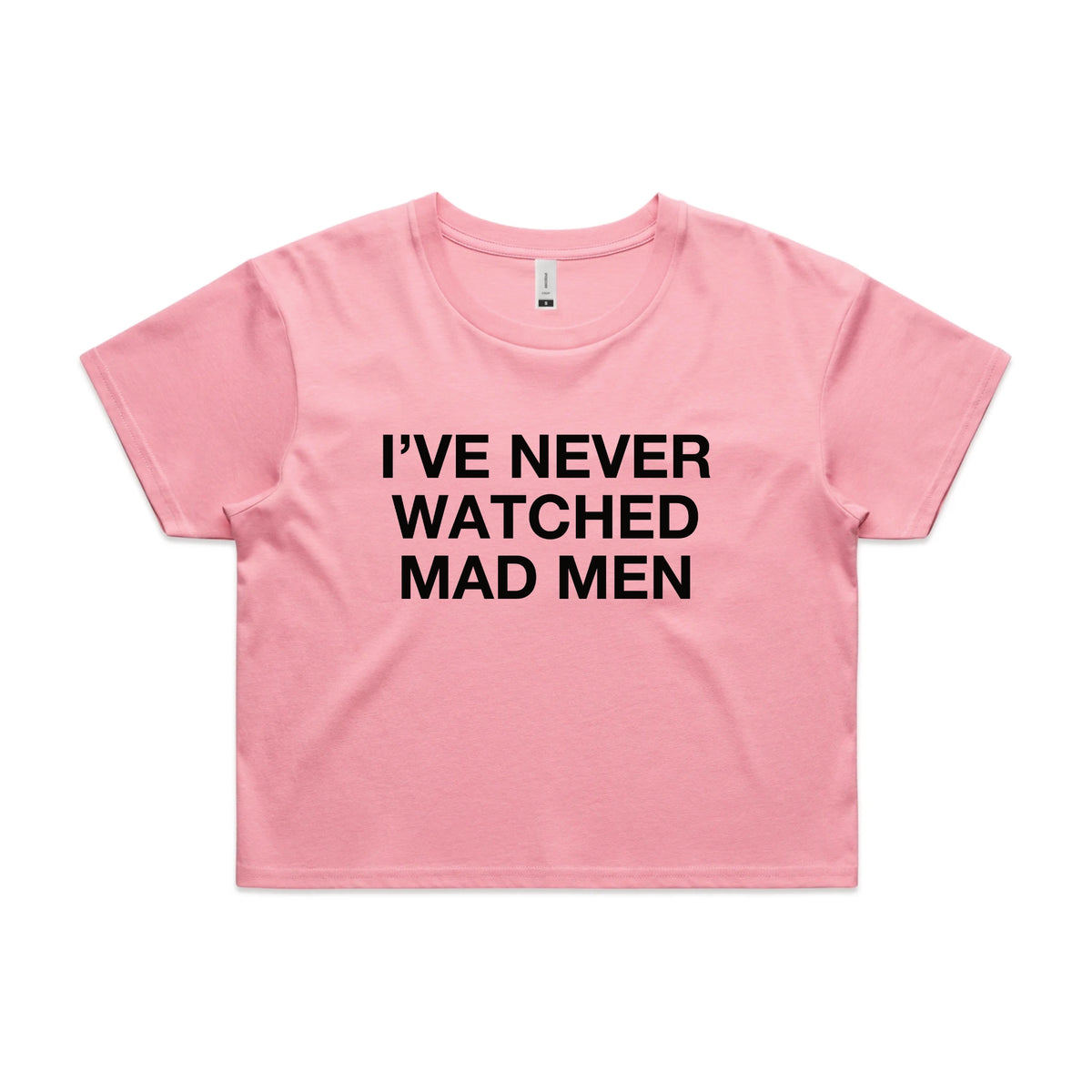 Bubblegum crop top with Mad Men TV design from Lonely Kids Club