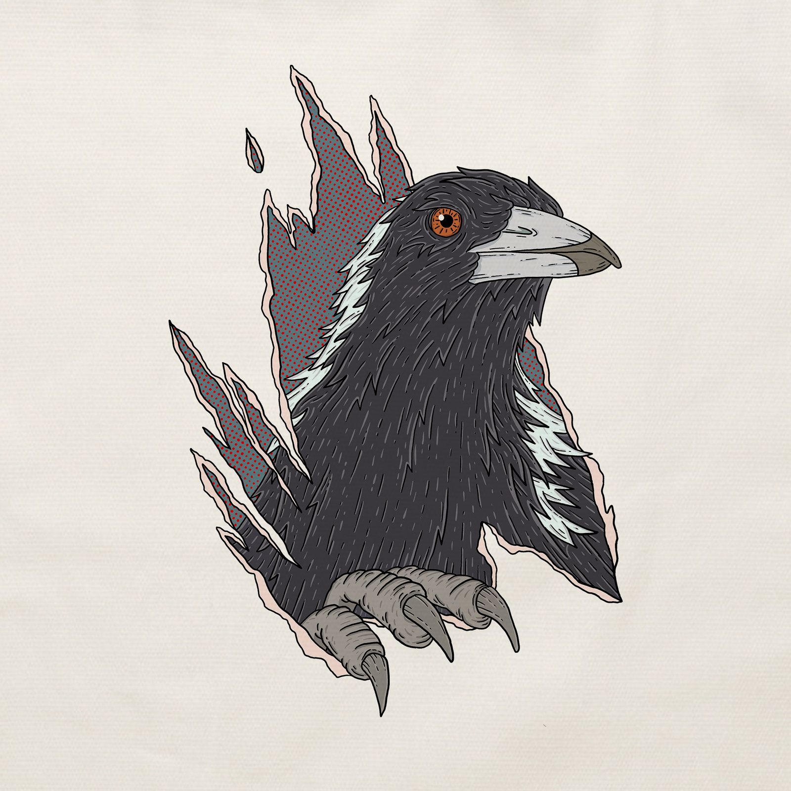 Magpie Attack Tote tote bag by Lonely Kids Club