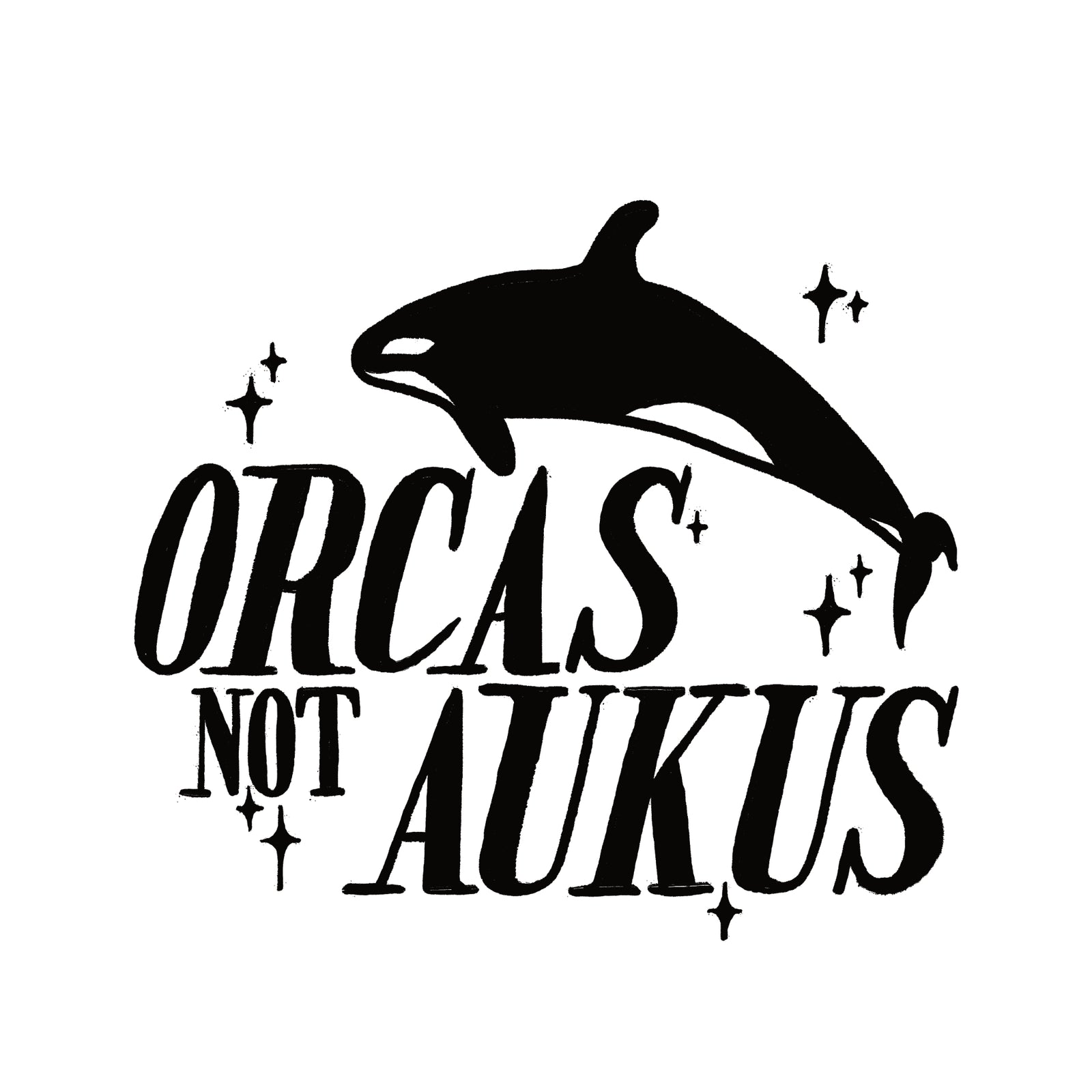 Orcas Not AUKUS t-shirt by Lonely Kids Club