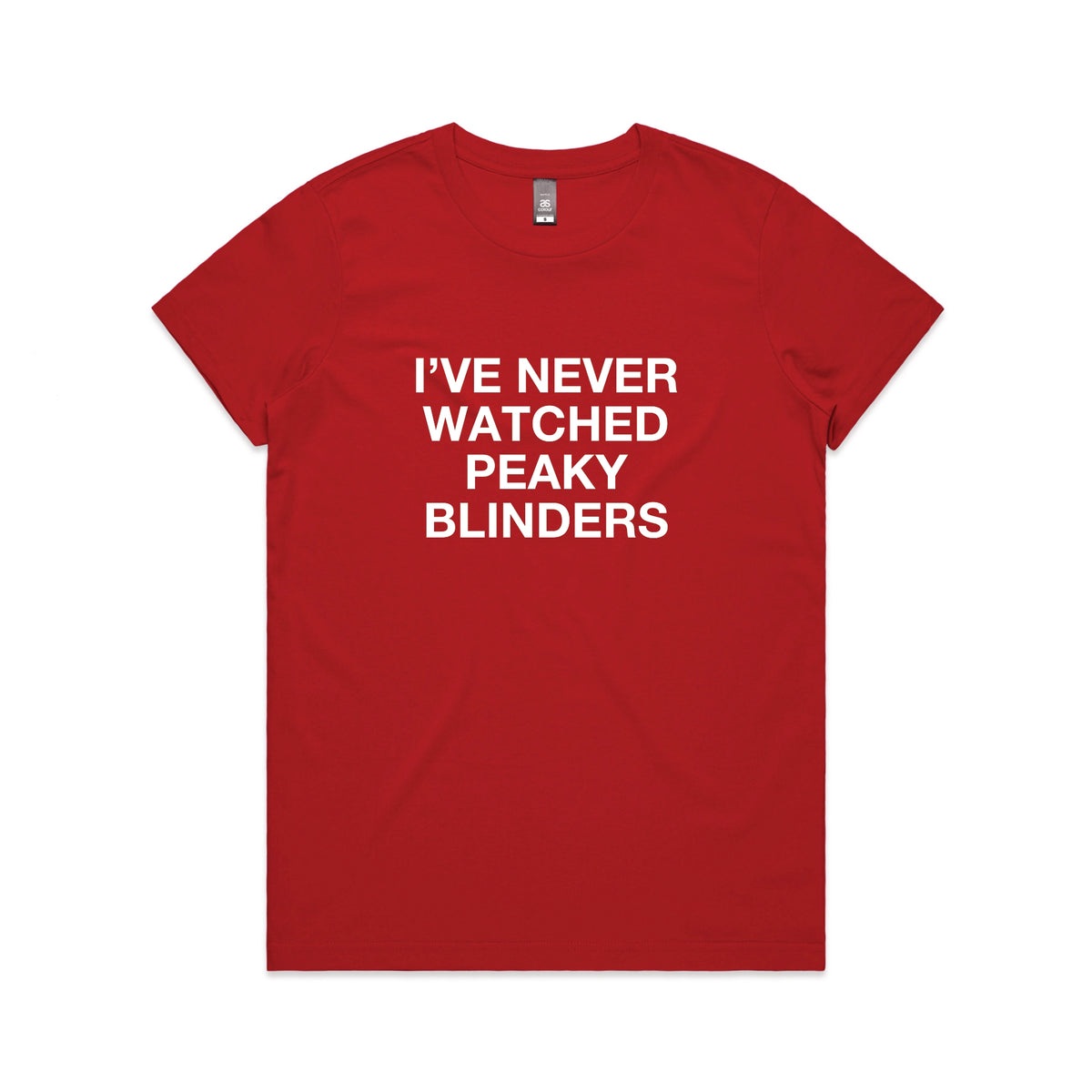 Red Maple fitted t-shirt with Peaky Blinders TV design from Lonely Kids Club