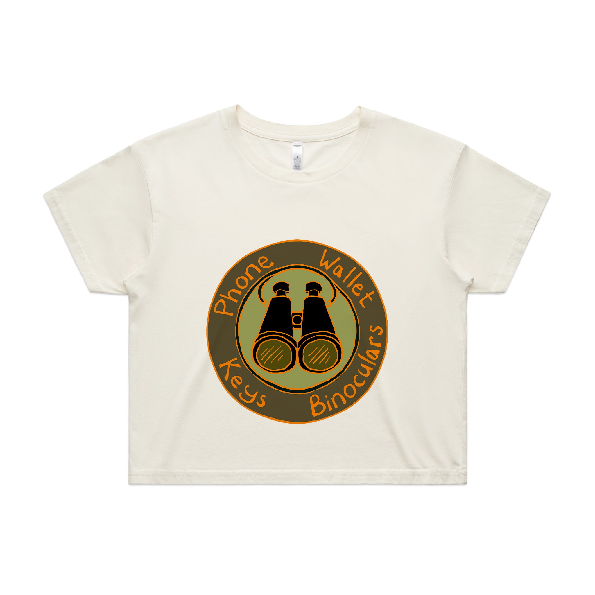 Phone Wallet Keys Binoculars Tee