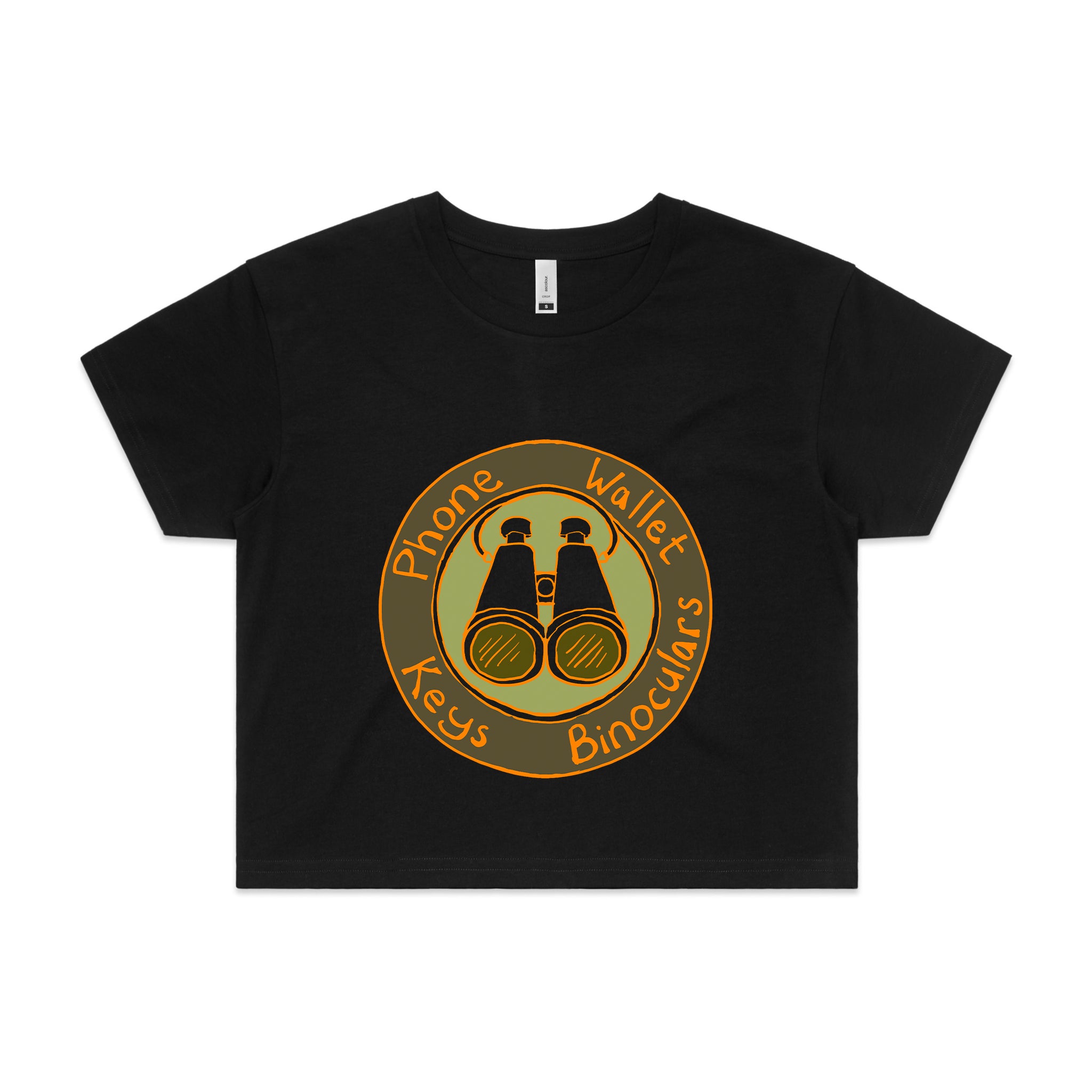 Phone Wallet Keys Binoculars Tee