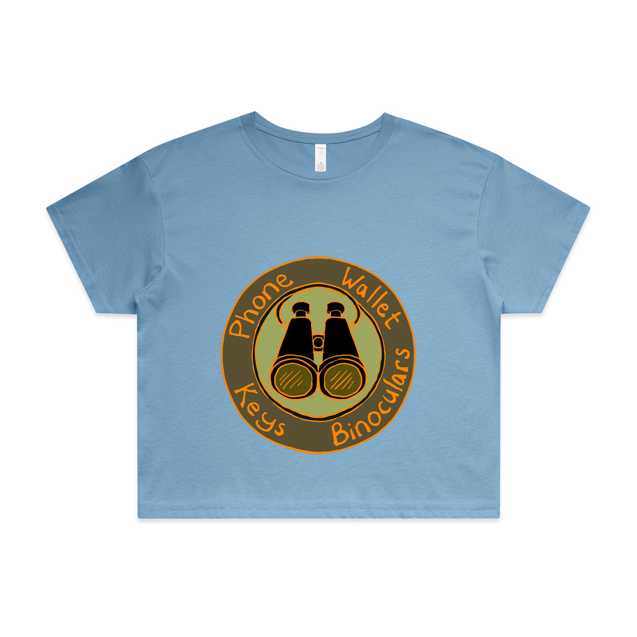Phone Wallet Keys Binoculars Tee