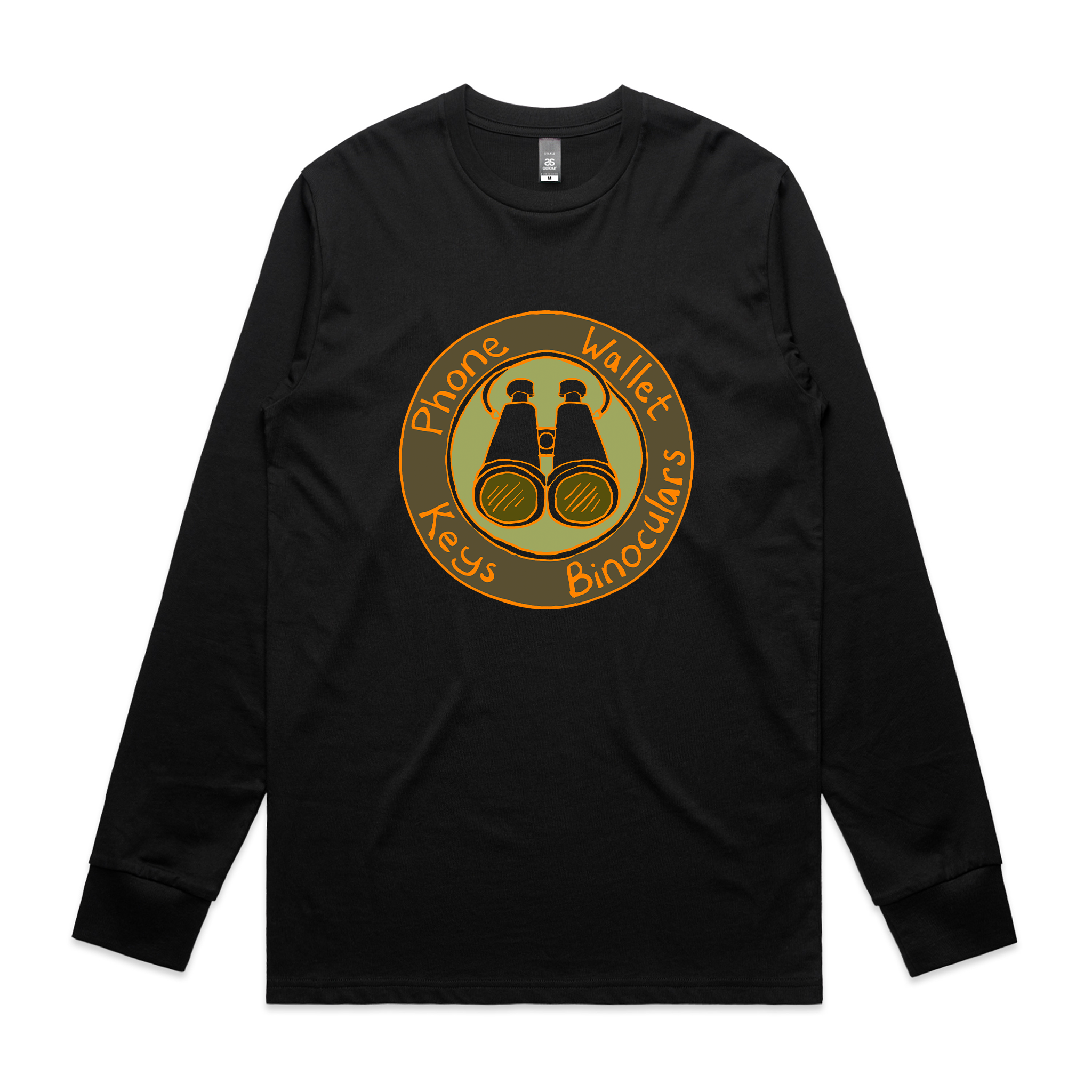 Phone Wallet Keys Binoculars Tee