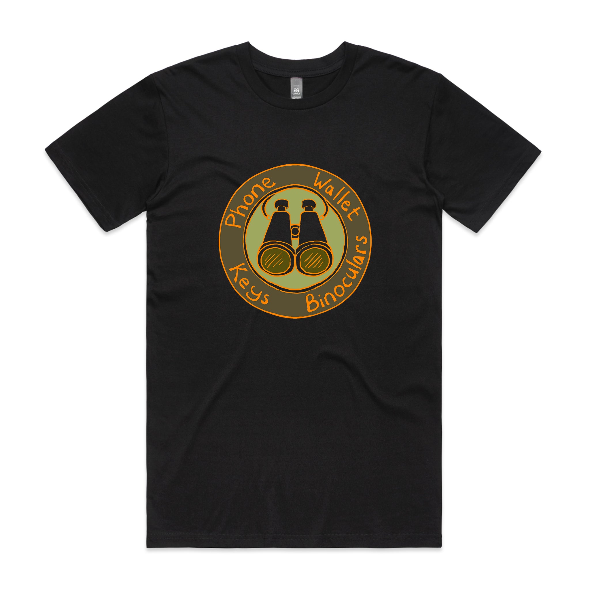 Phone Wallet Keys Binoculars Tee