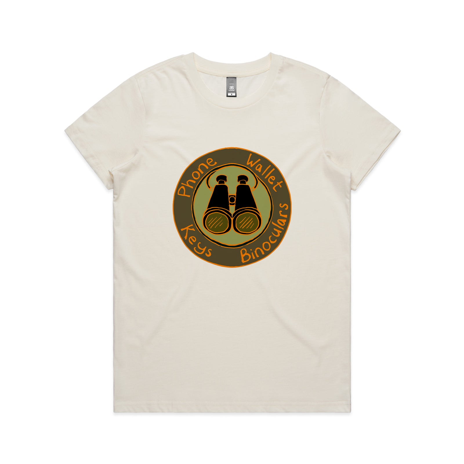 Phone Wallet Keys Binoculars Tee